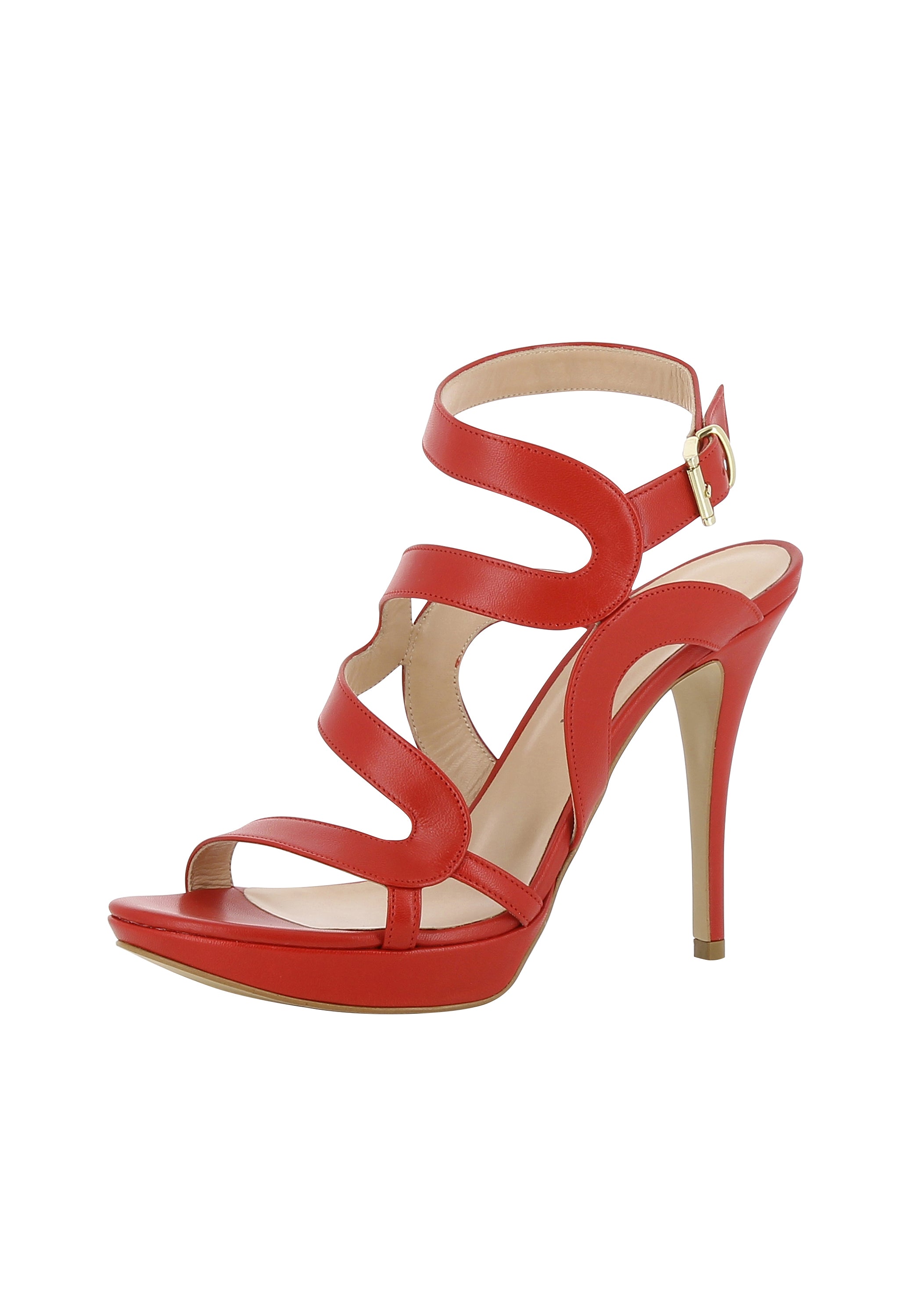 VALERIA Damen Sandalette - Glattleder dunkelrot