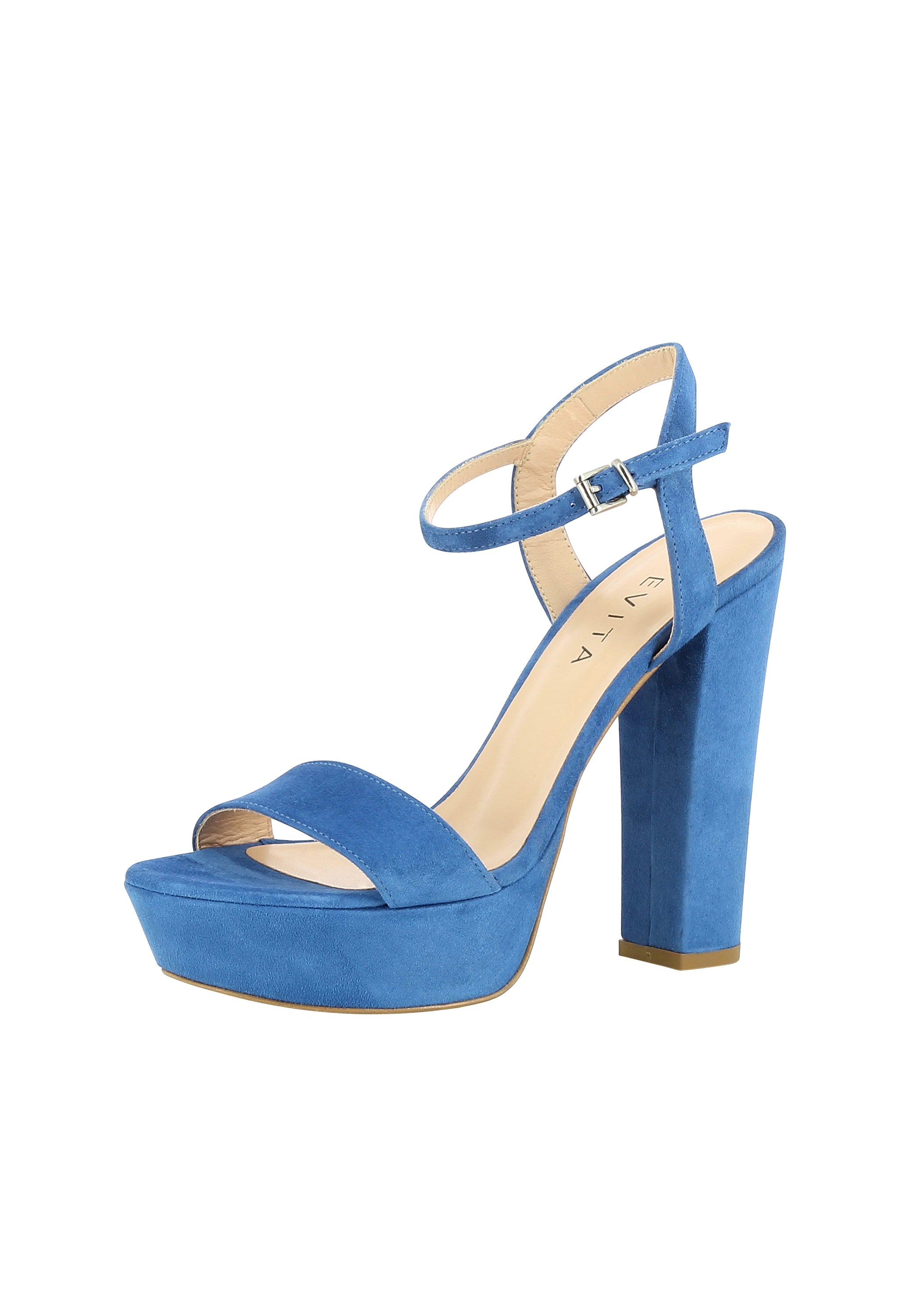 STEFANIA Damen Sandalette - Rauleder blau