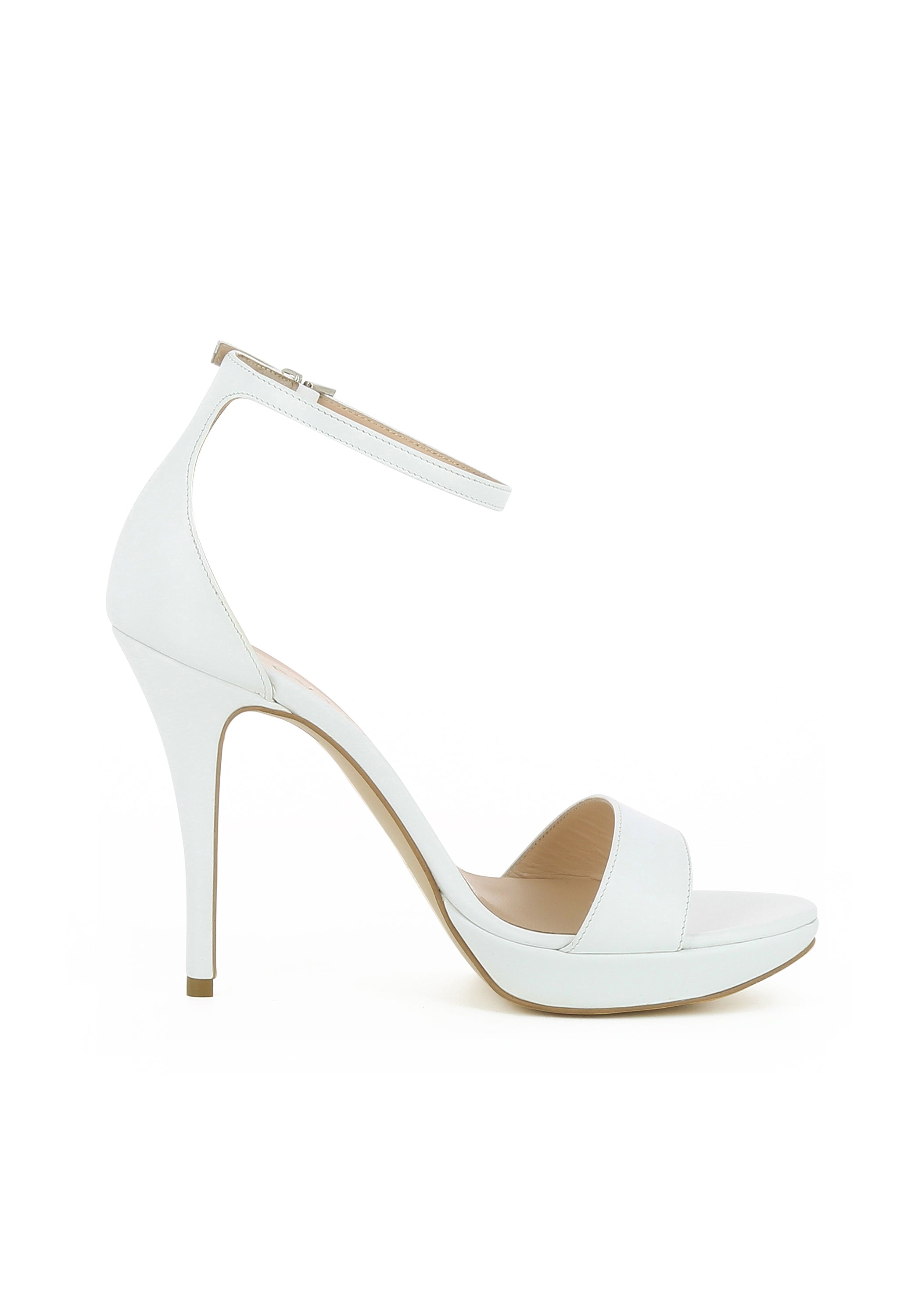 VALERIA Damen Sandalette - Glattleder weiß