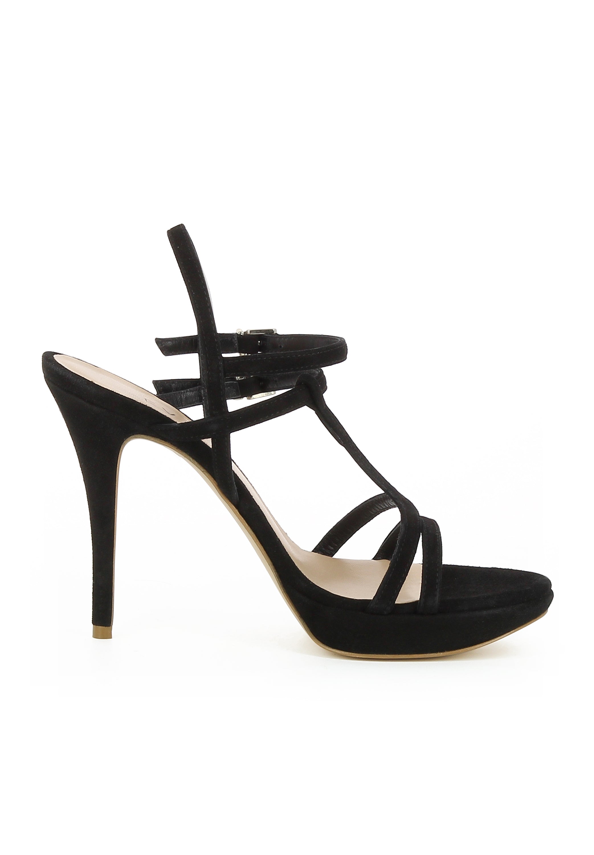 VALERIA Damen Sandalette - Rauleder schwarz