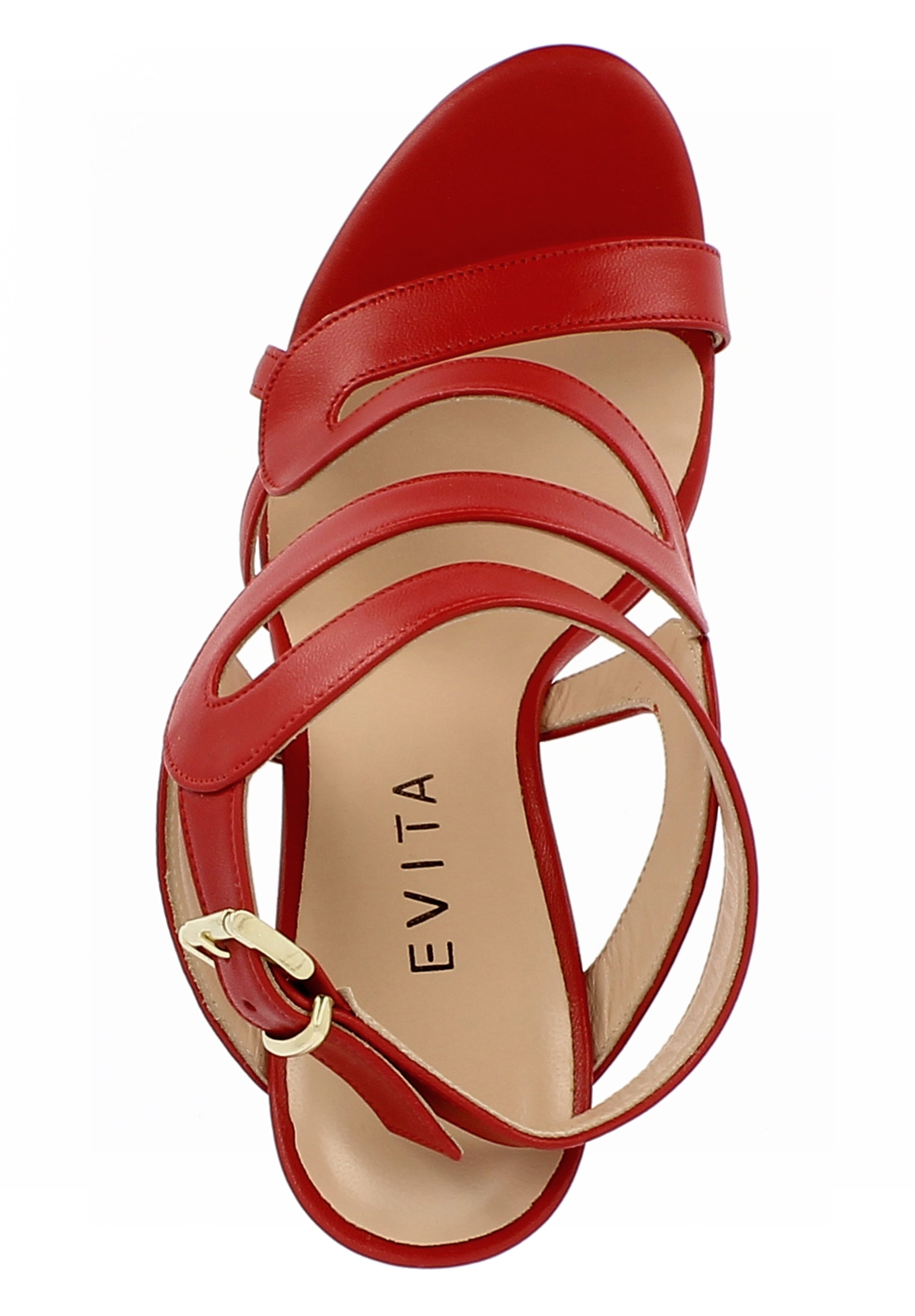 VALERIA Damen Sandalette - Glattleder dunkelrot