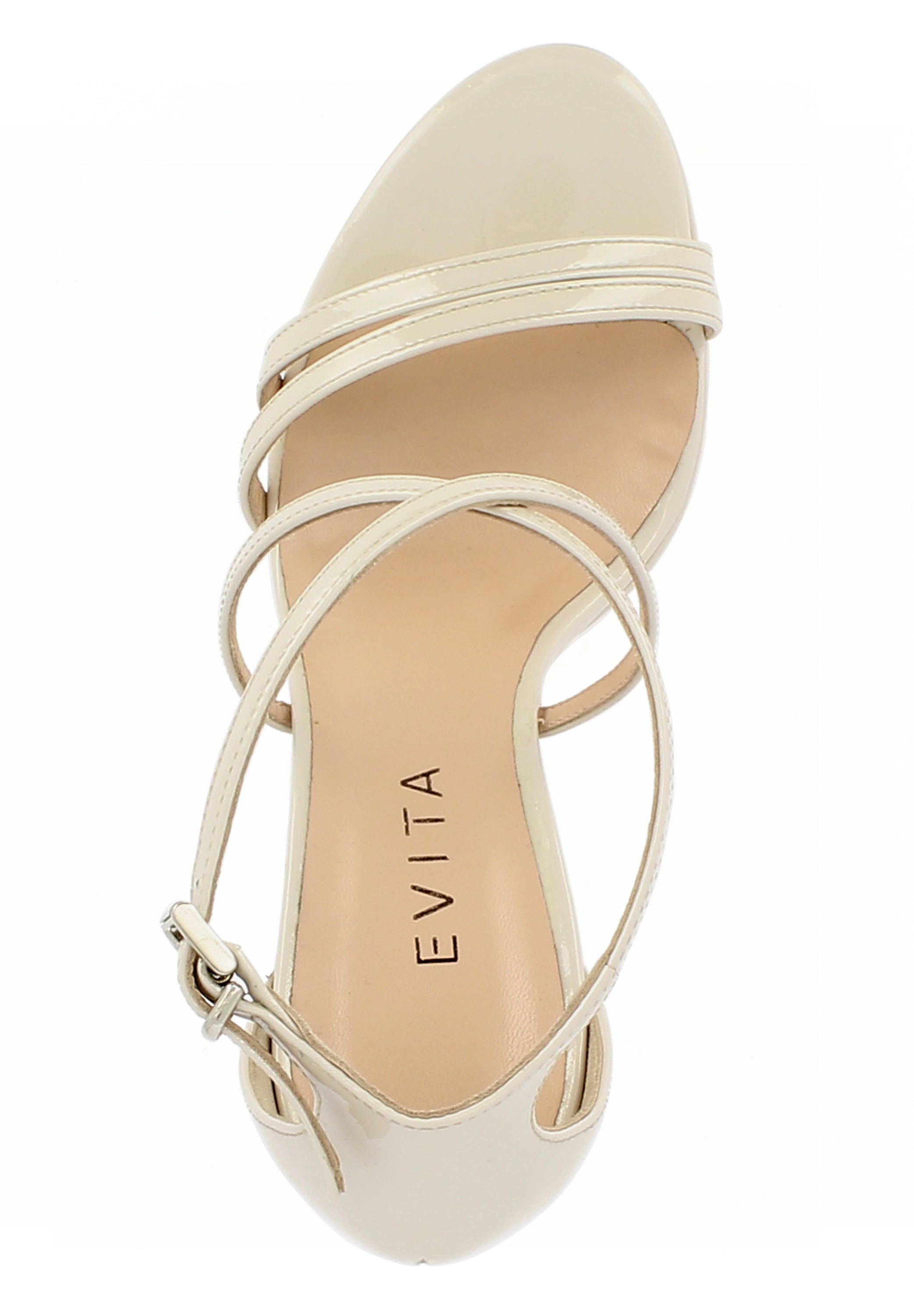 VALERIA Damen Sandalette - Lackleder beige