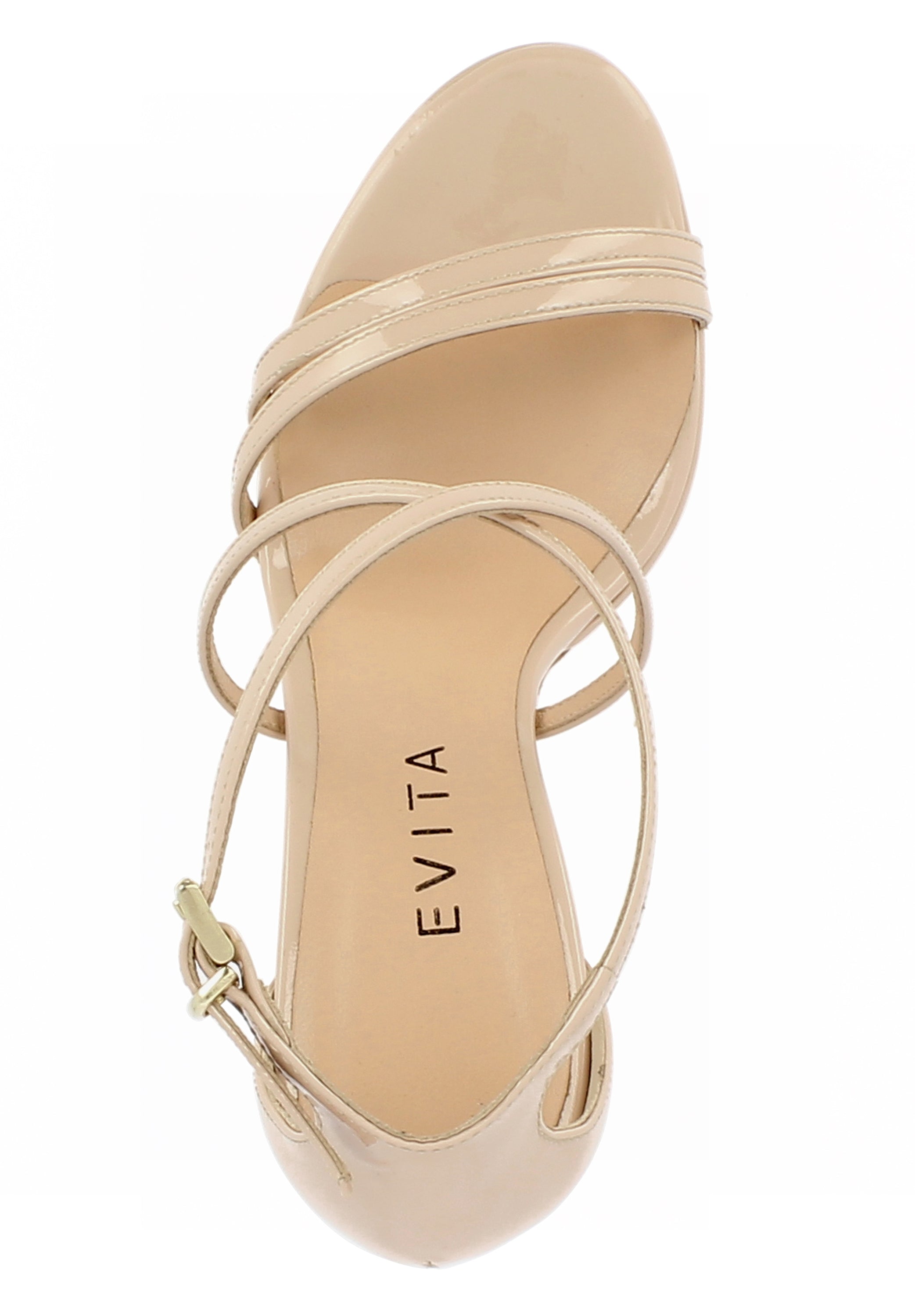 VALERIA Damen Sandalette - Lackleder nude