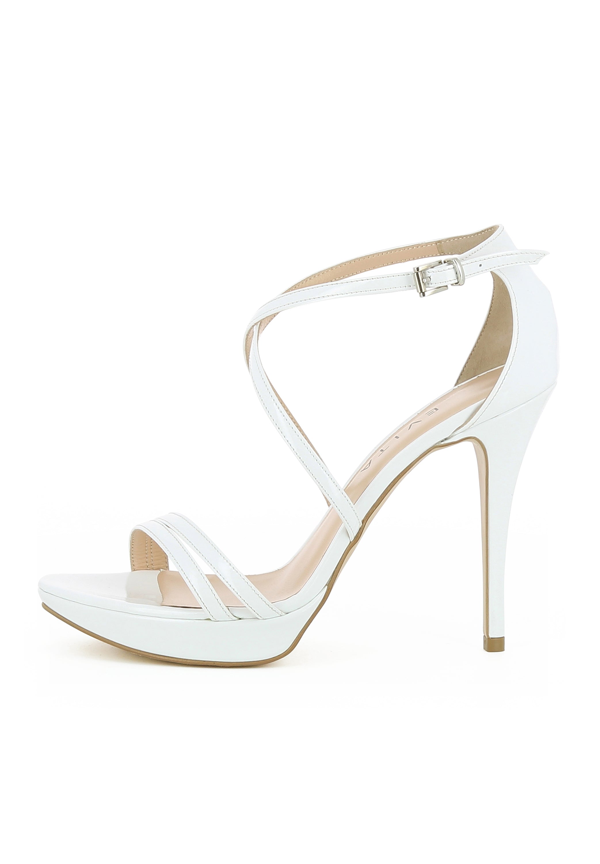 VALERIA Damen Sandalette - Lackleder weiß