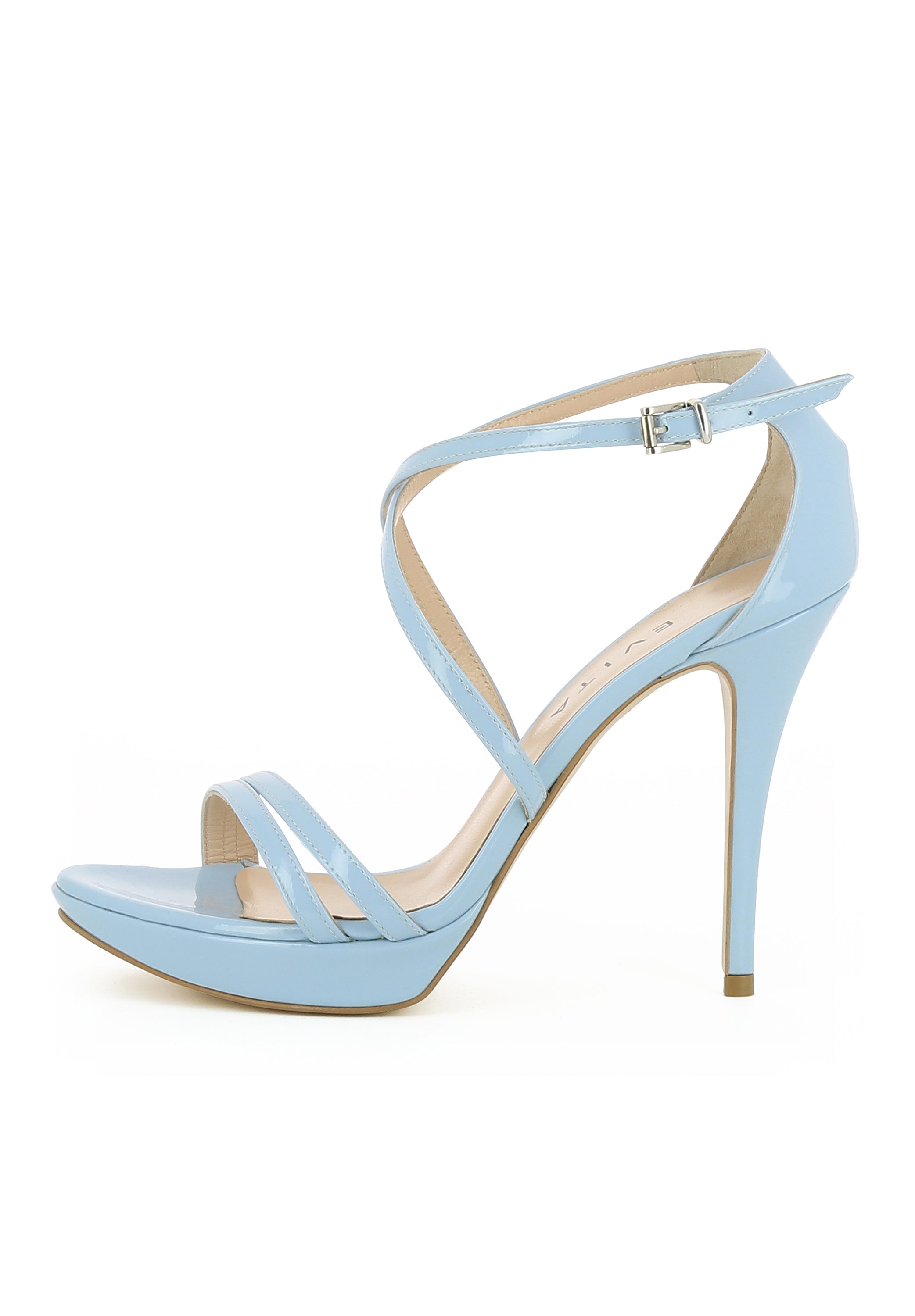 VALERIA Damen Sandalette - Lackleder hellblau