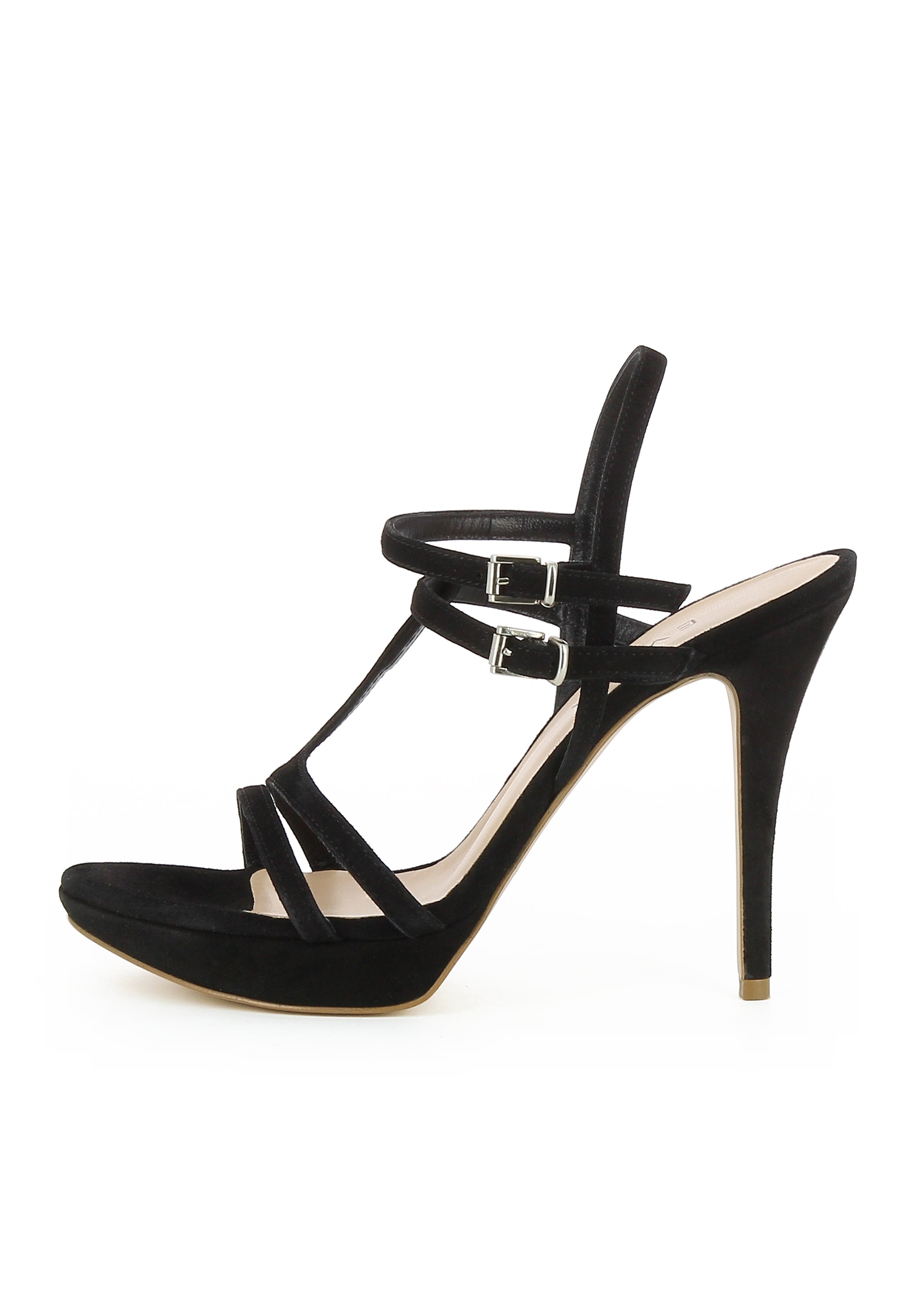VALERIA Damen Sandalette - Rauleder schwarz