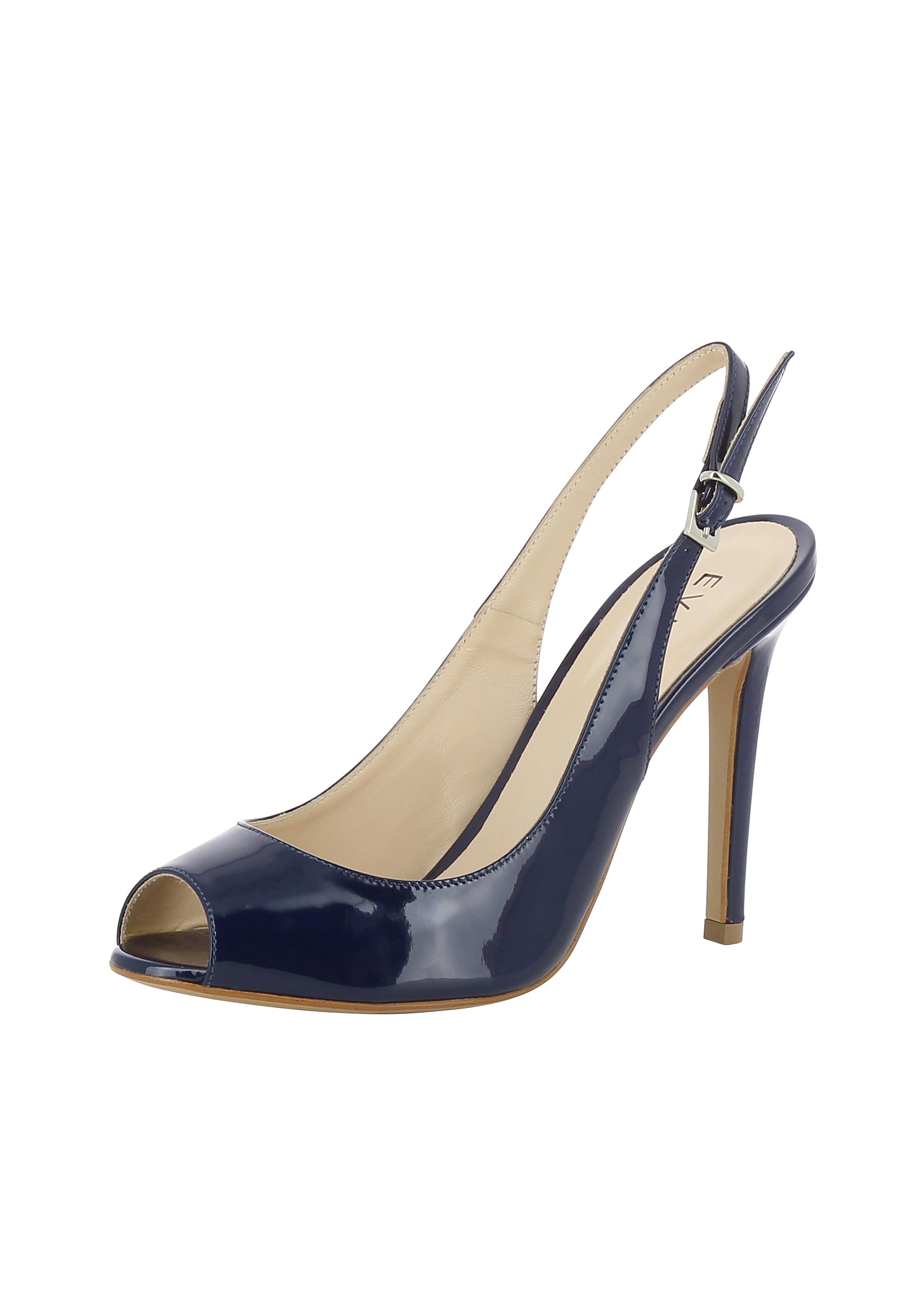 ALESSANDRA Damen Sling Peeptoe - Lackleder dunkelblau