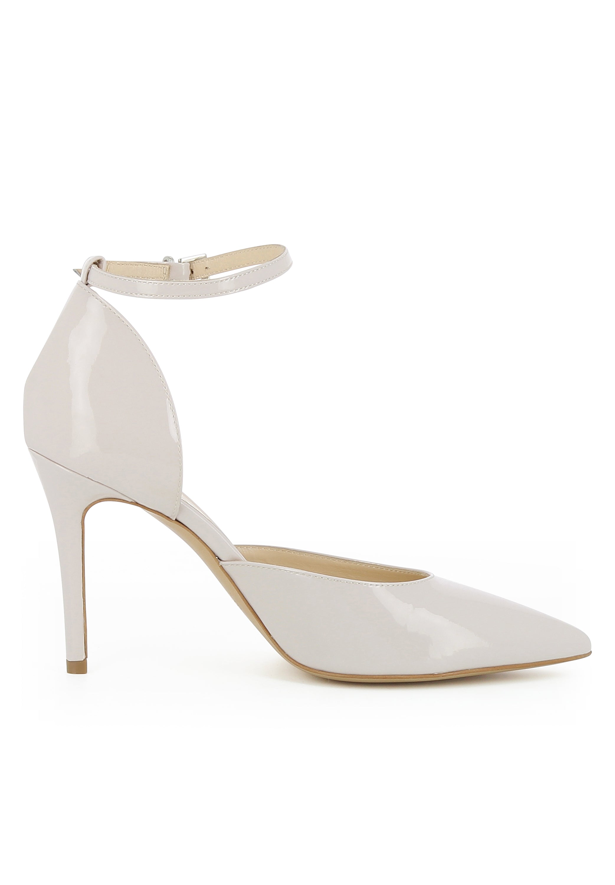 EMILIA Damen Pumps Halboffen - Lackleder cremeweiß