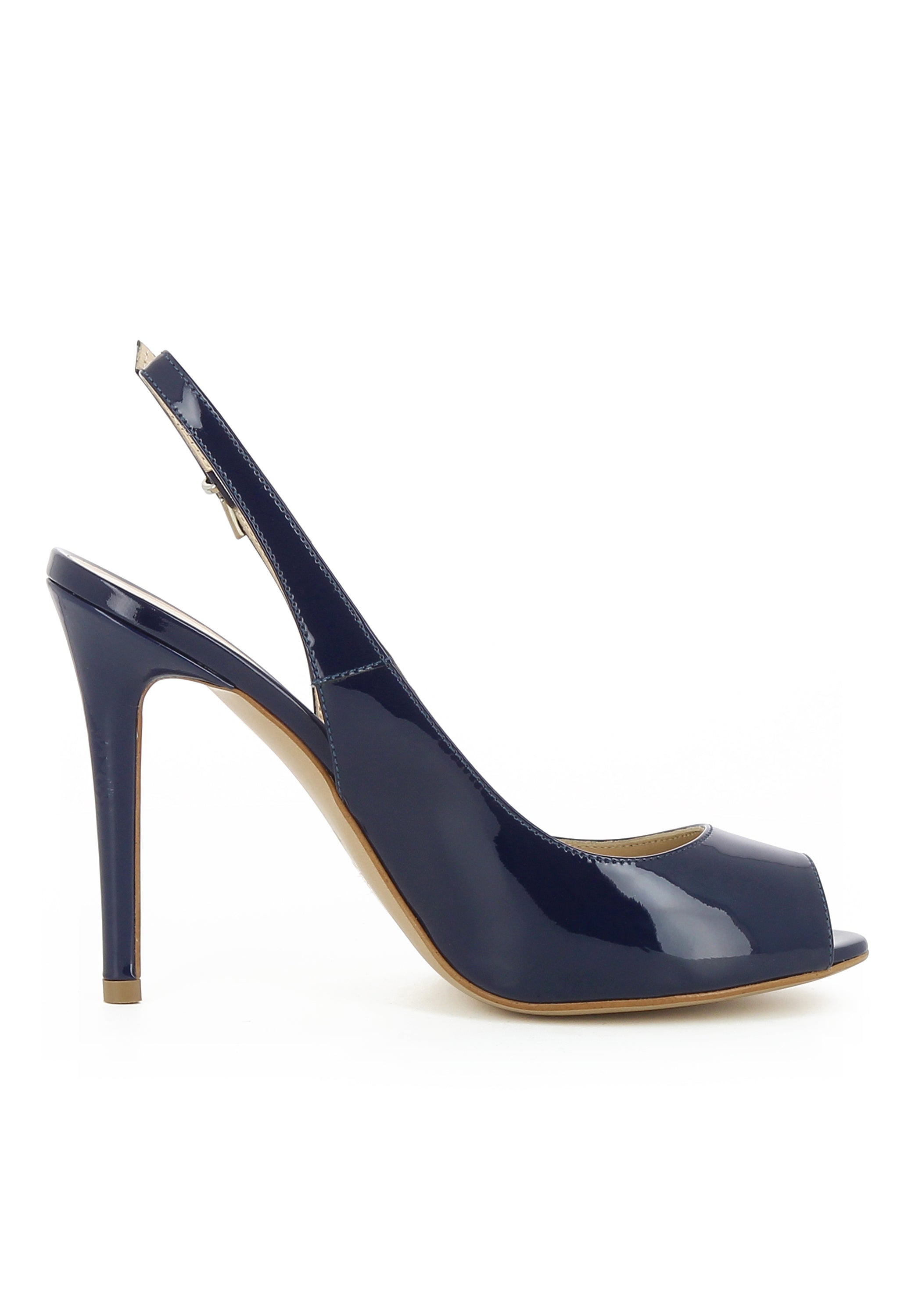 ALESSANDRA Damen Sling Peeptoe - Lackleder dunkelblau