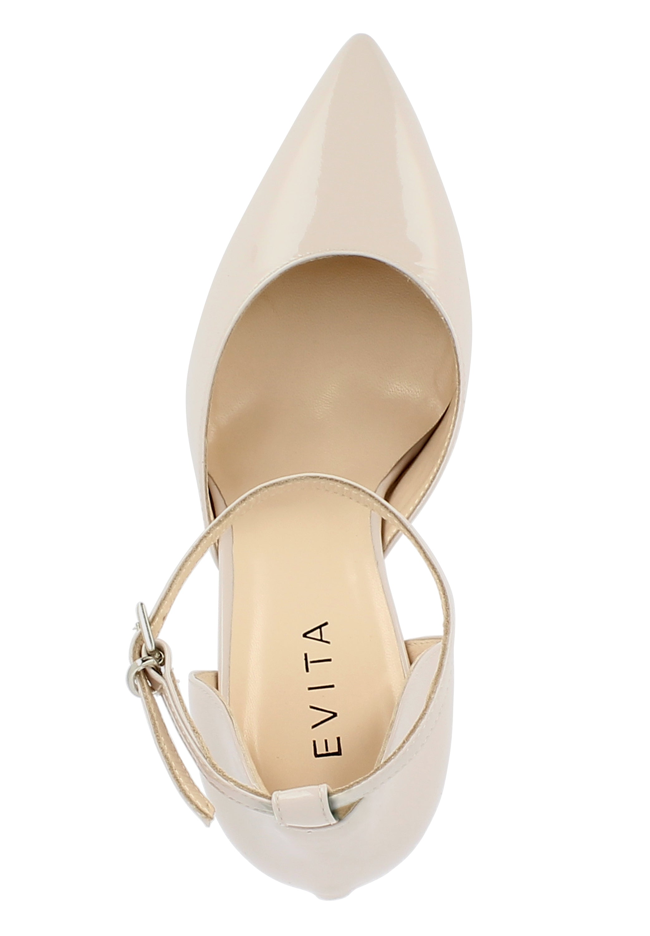 EMILIA Damen Pumps Halboffen - Lackleder cremeweiß