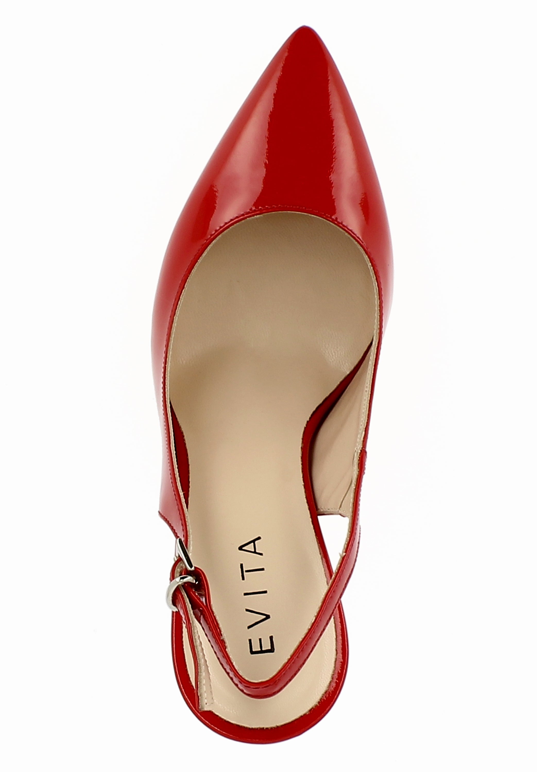 ALINA Damen Sling Pumps - Lackleder rot