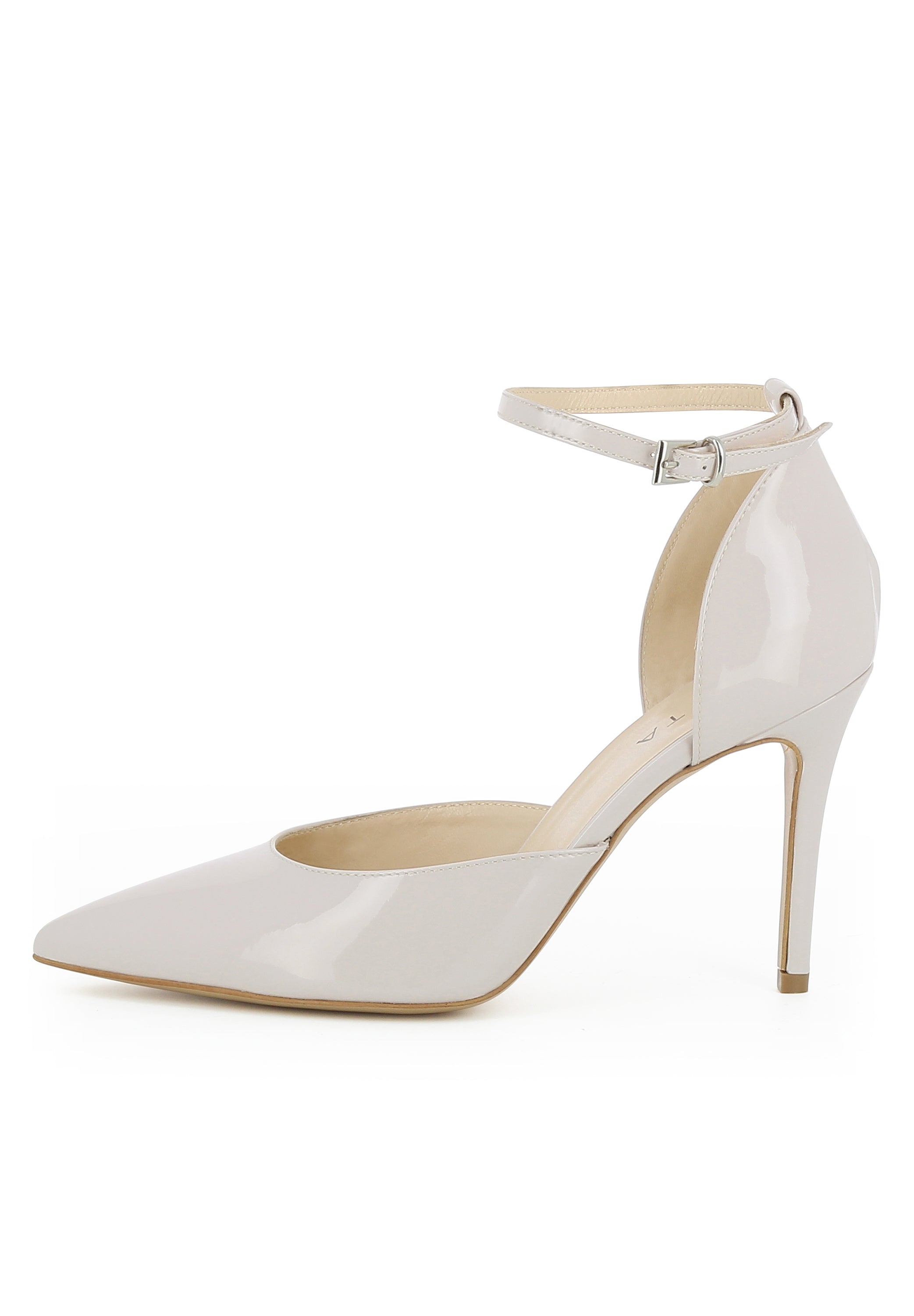 EMILIA Damen Pumps Halboffen - Lackleder cremeweiß