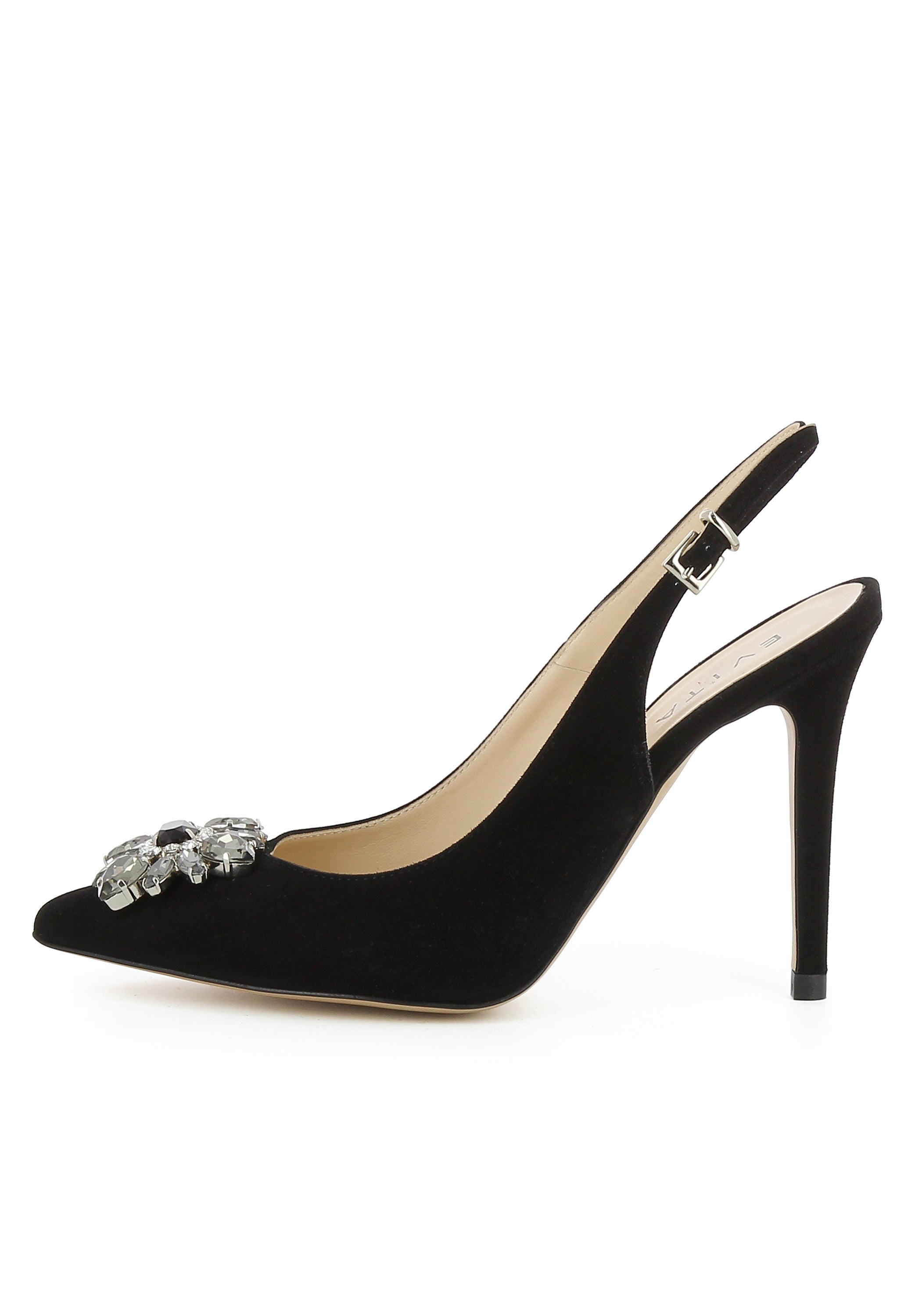 ALINA Damen Sling Pumps - Rauleder schwarz