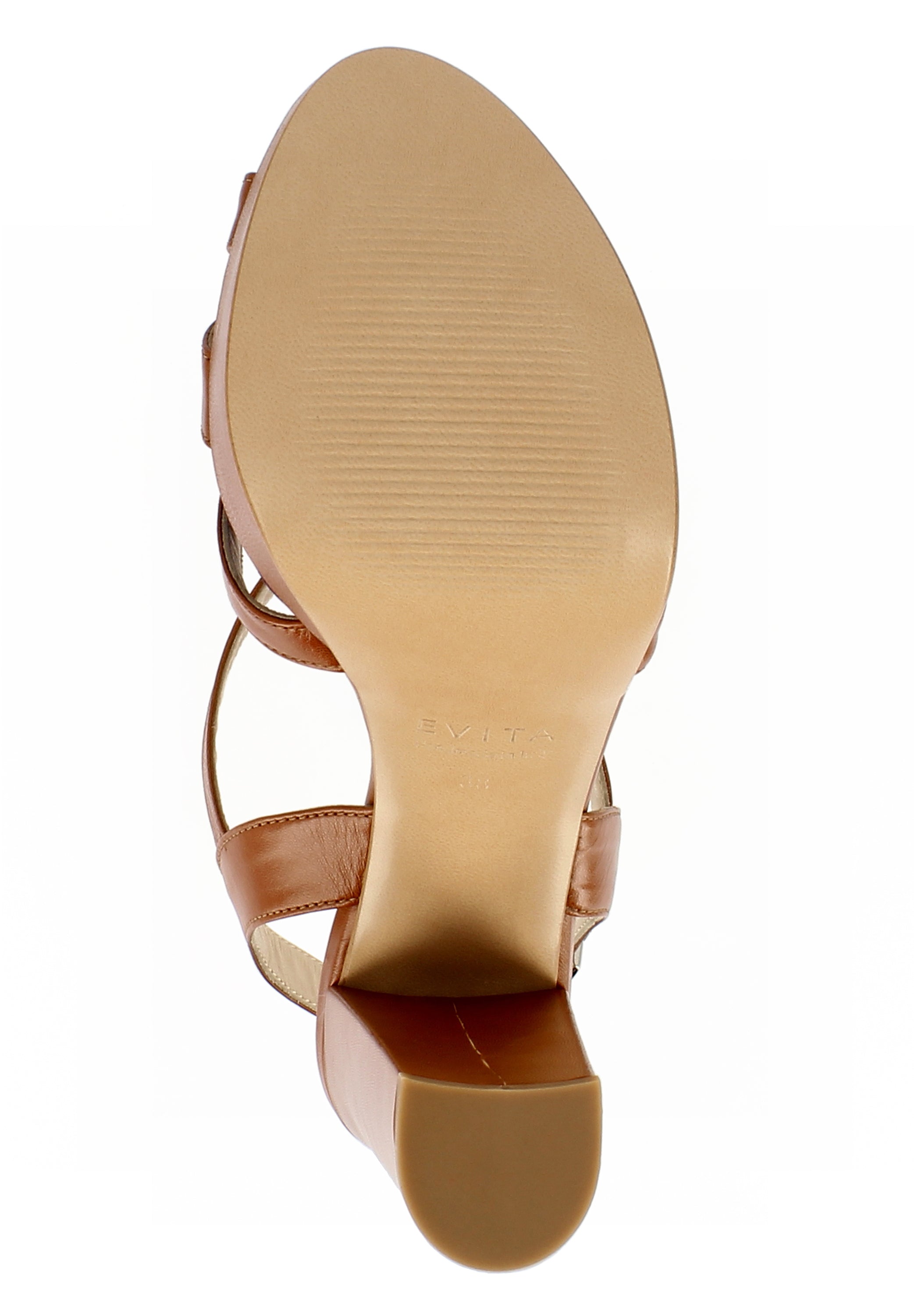 LANA Damen Sandalette - Glattleder cognac
