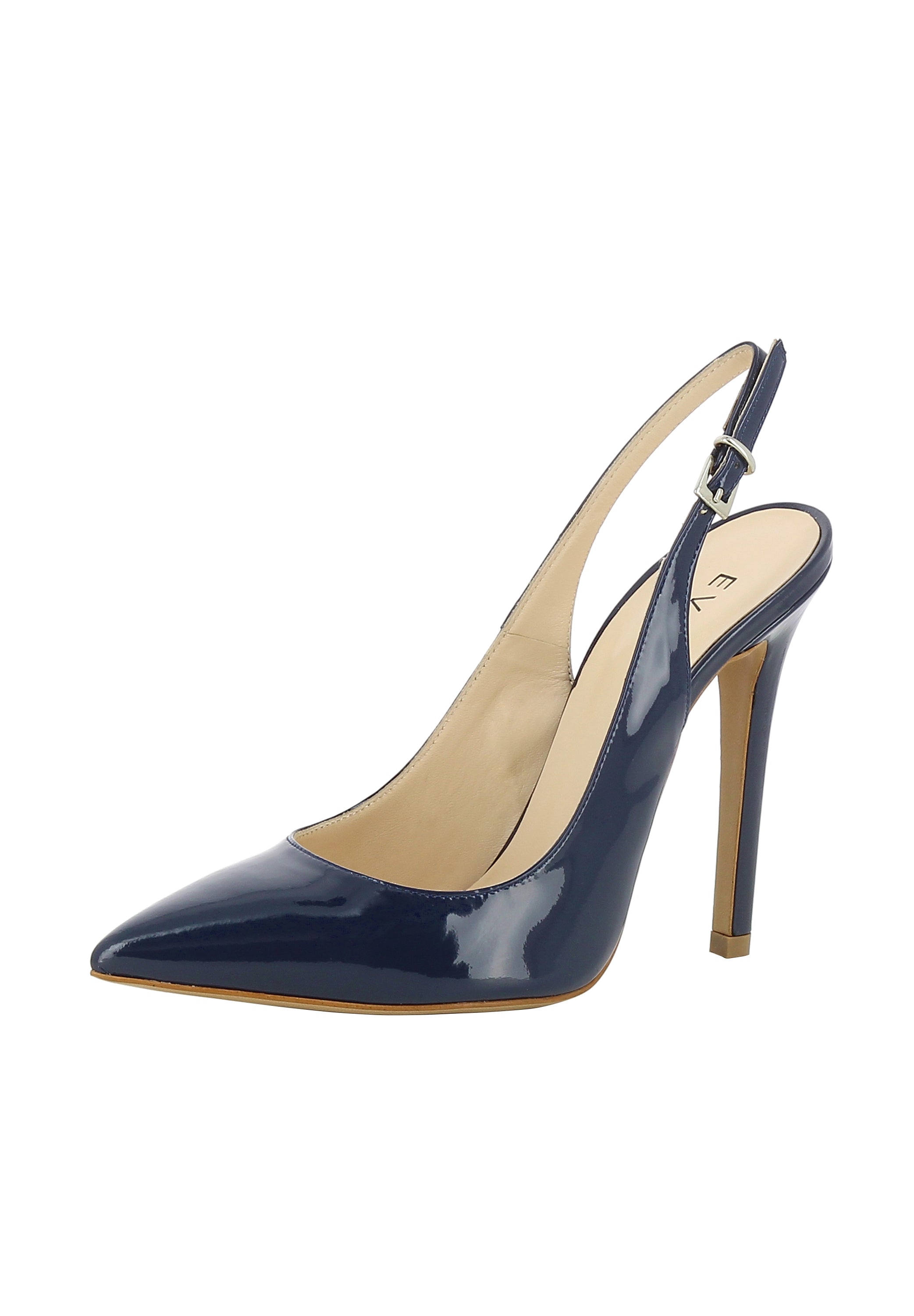 LISA Damen Sling Pumps - Lackleder dunkelblau