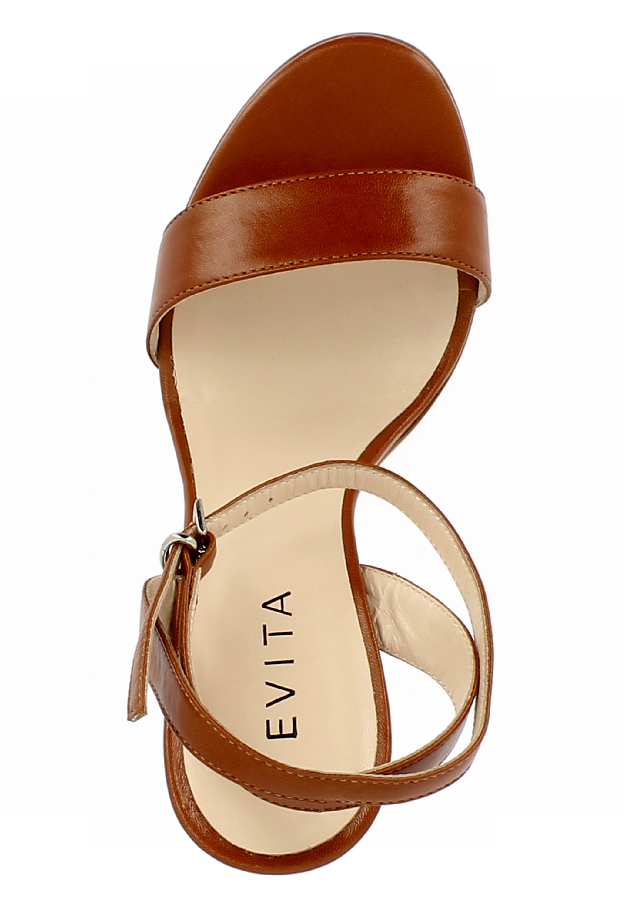 EVA Damen Sandalette - Glattleder cognac