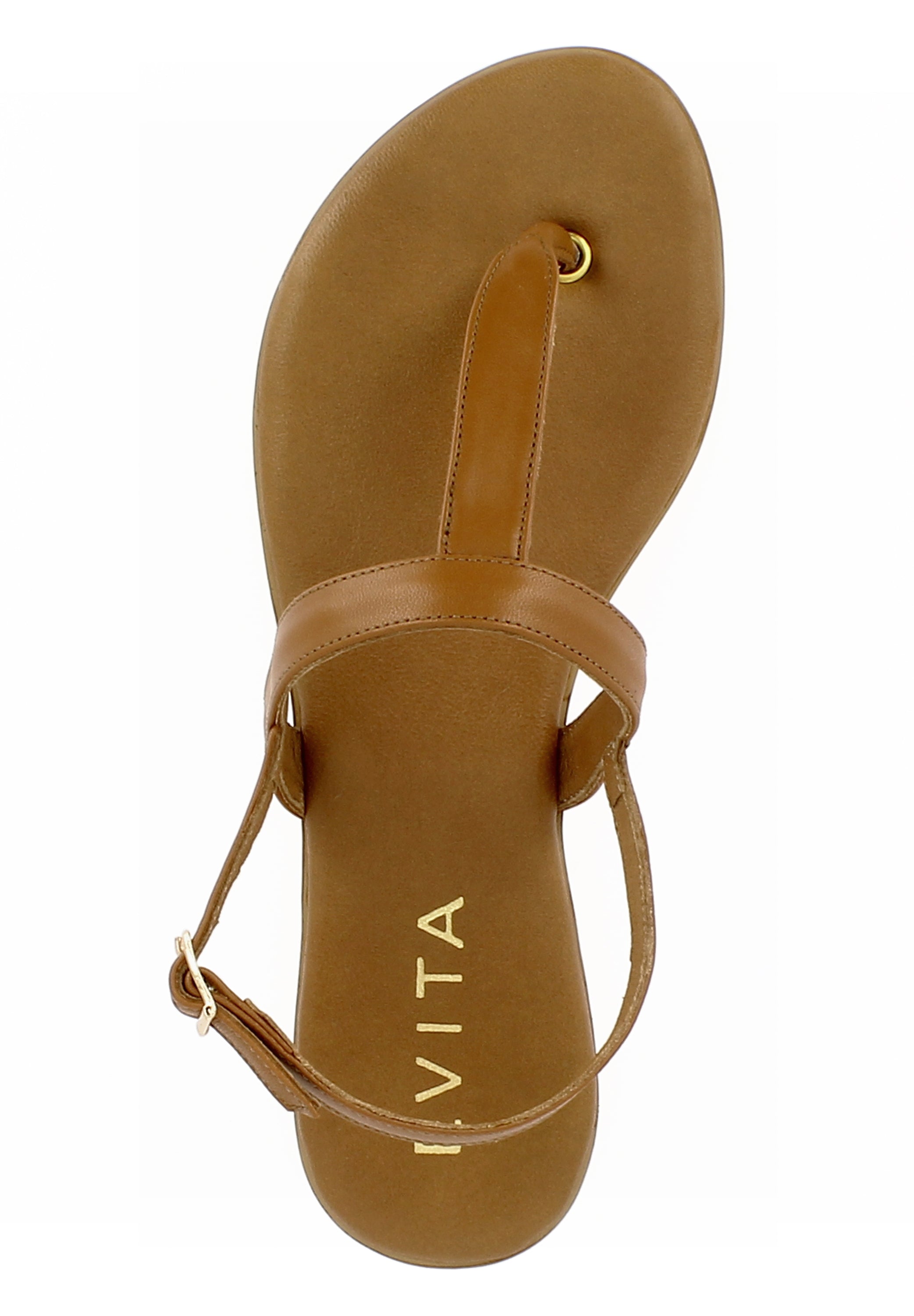 OLIMPIA Damen Sandale - Glattleder cognac