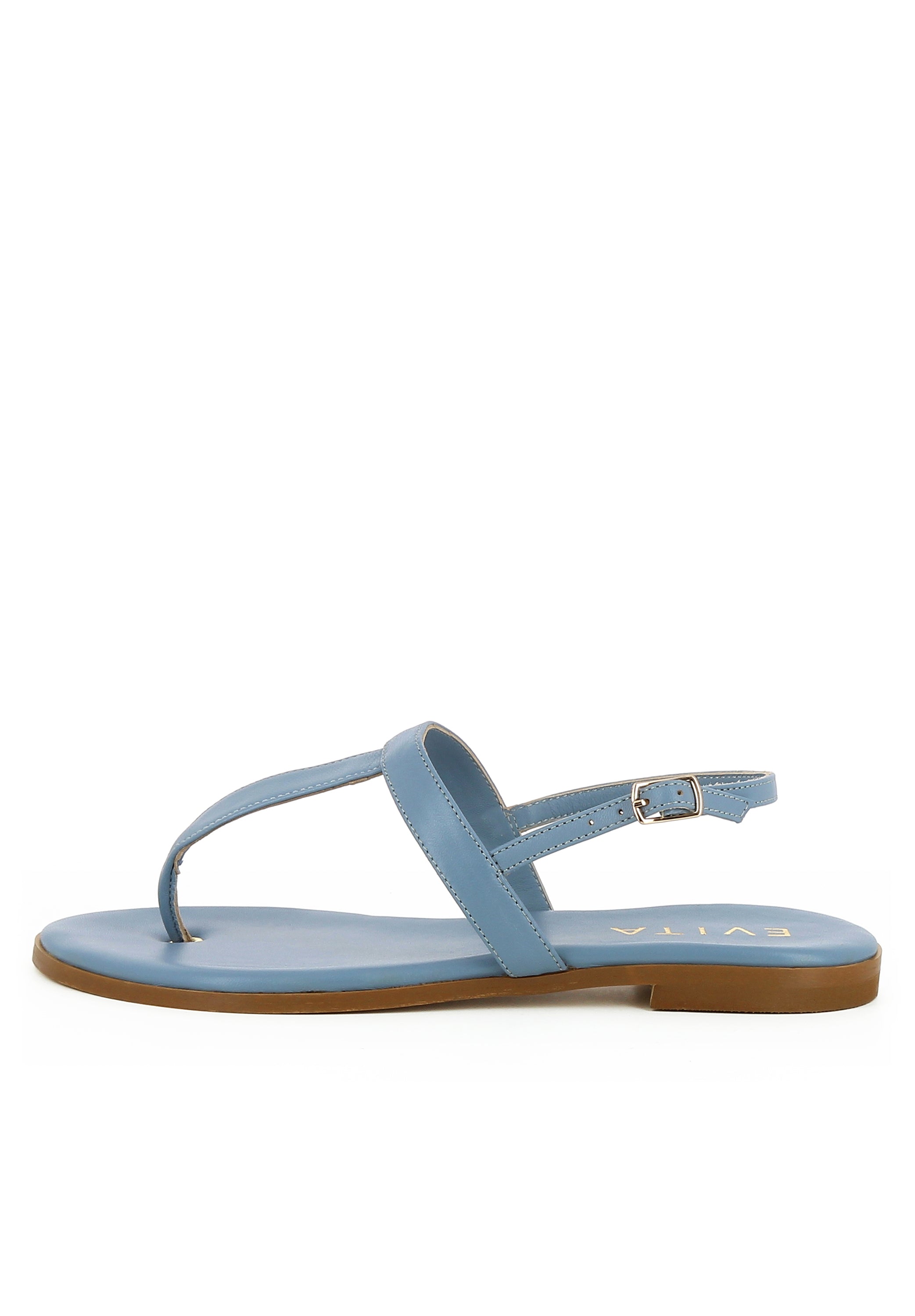 OLIMPIA Damen Sandale - Glattleder hellblau