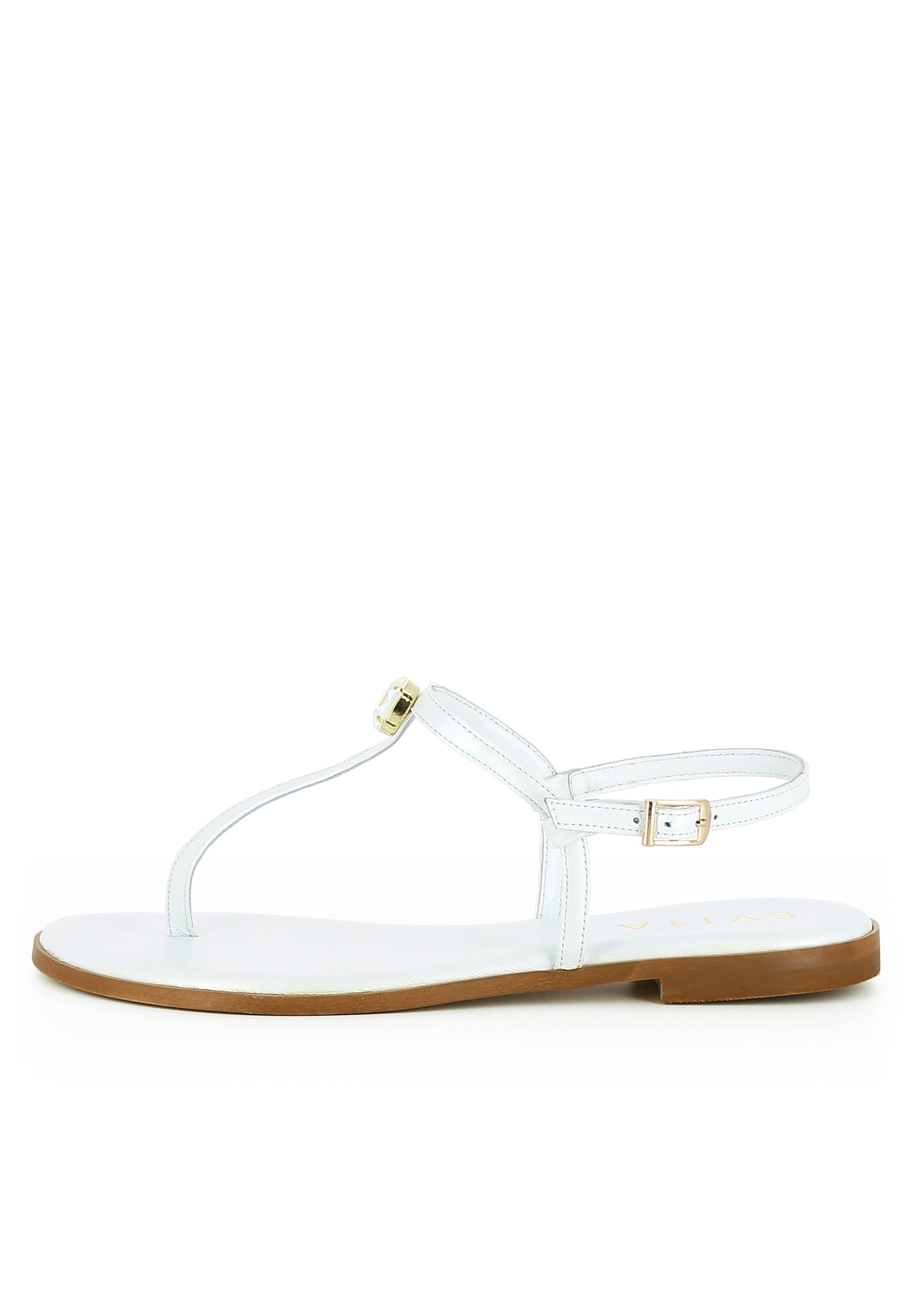 OLIMPIA Damen Sandale - Glattleder weiß