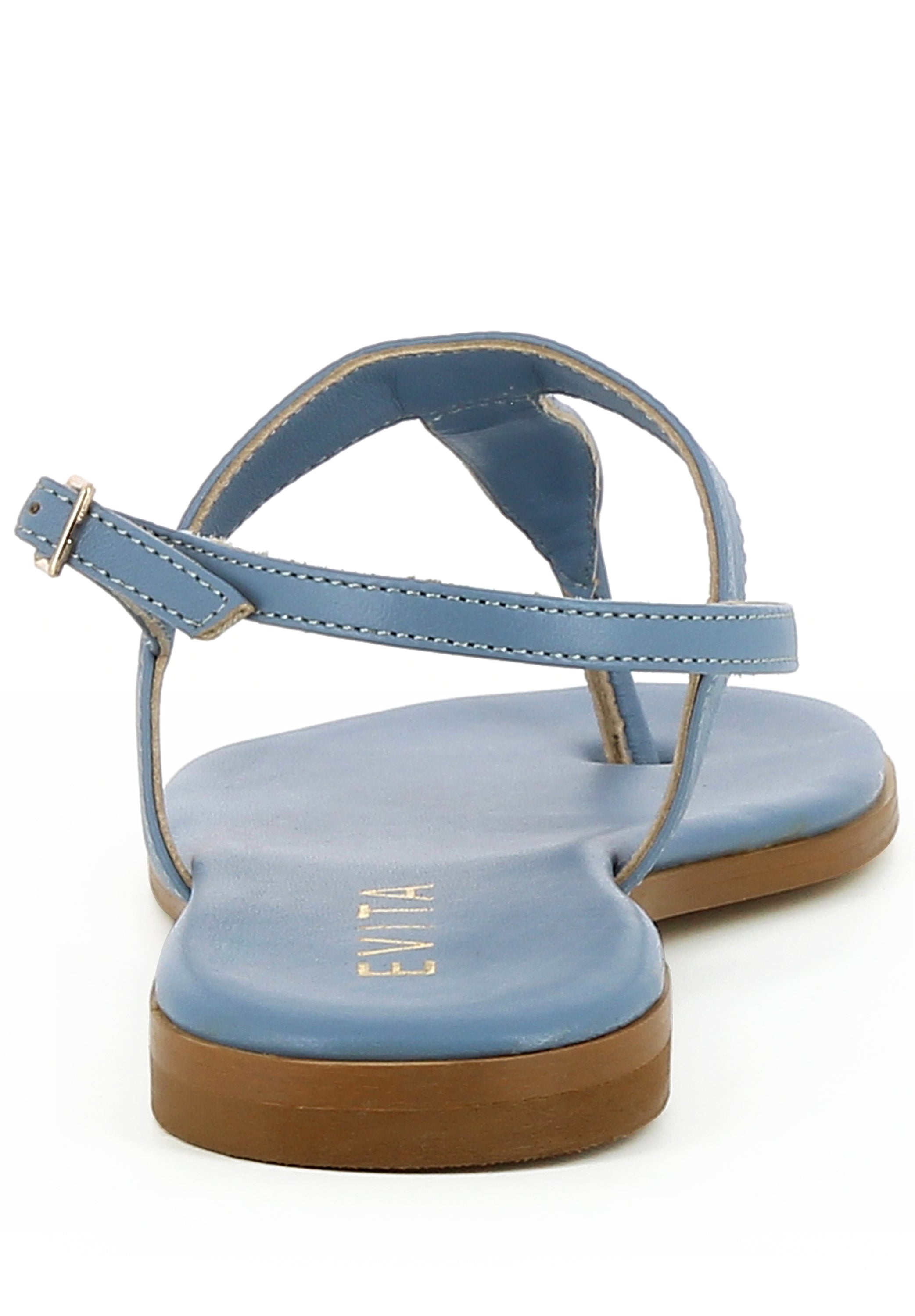 OLIMPIA Damen Sandale - Glattleder hellblau