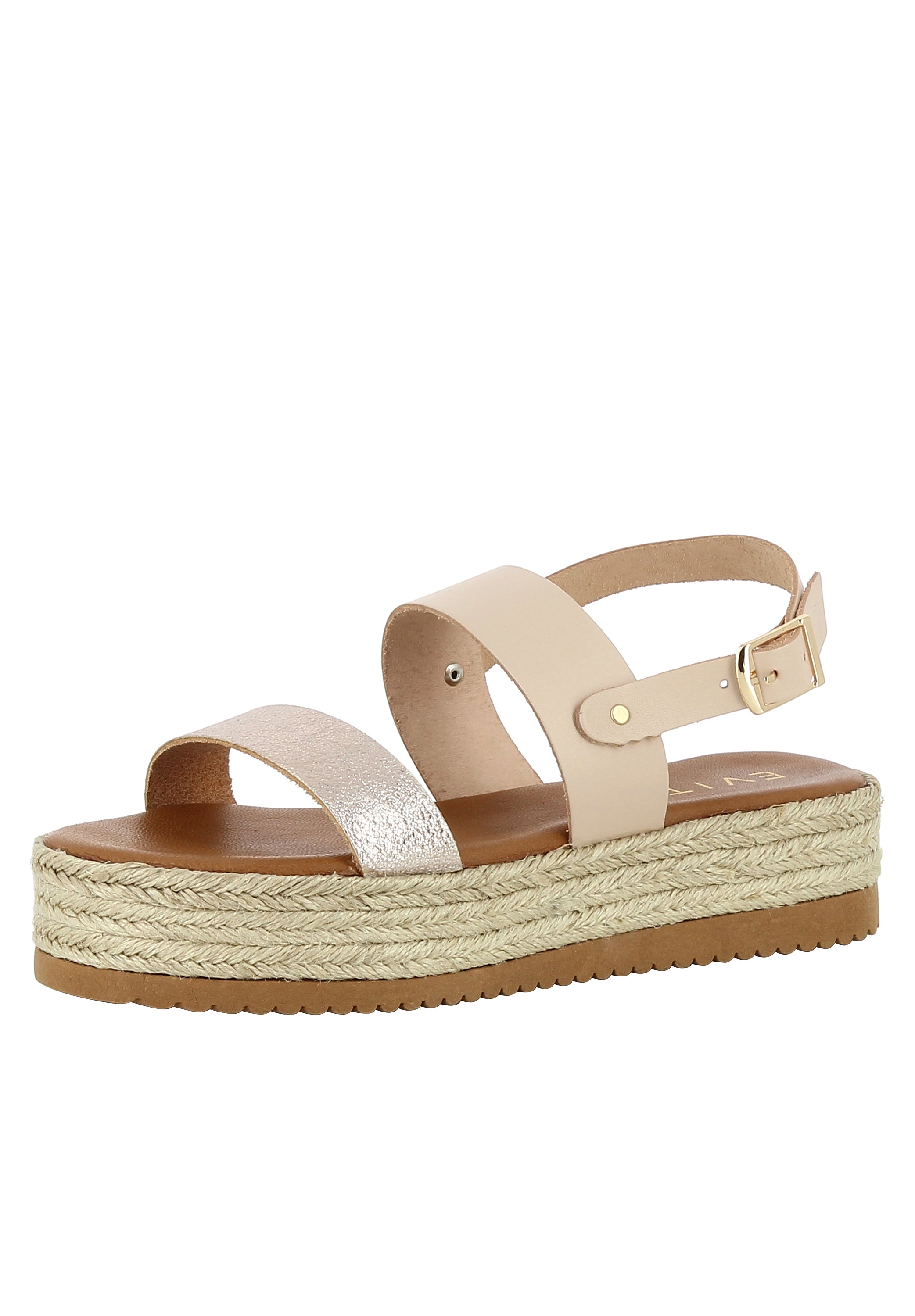 ATHENA Damen Plateausandalette - Kombi beige