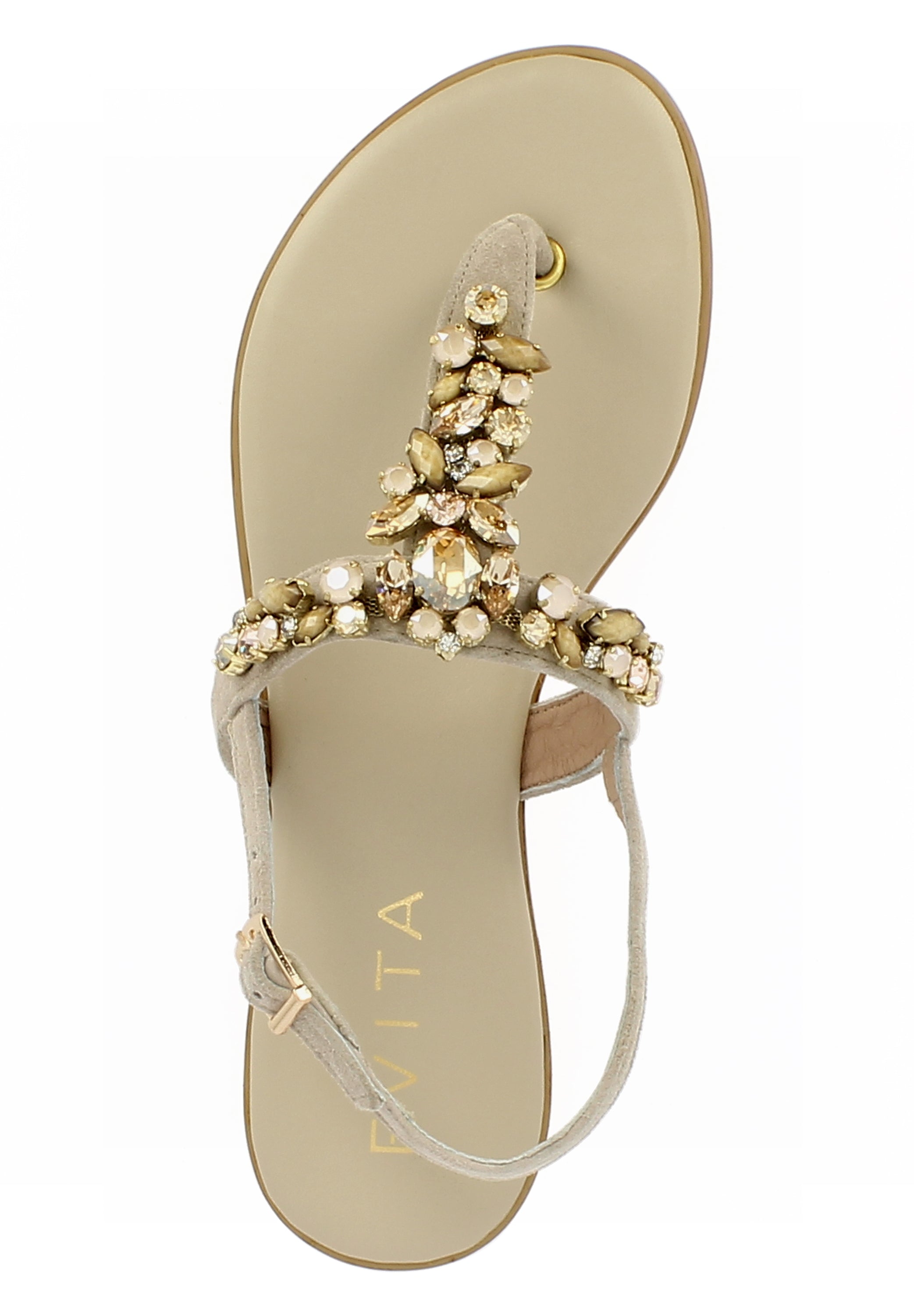 OLIMPIA Damen Sandale - Rauleder beige