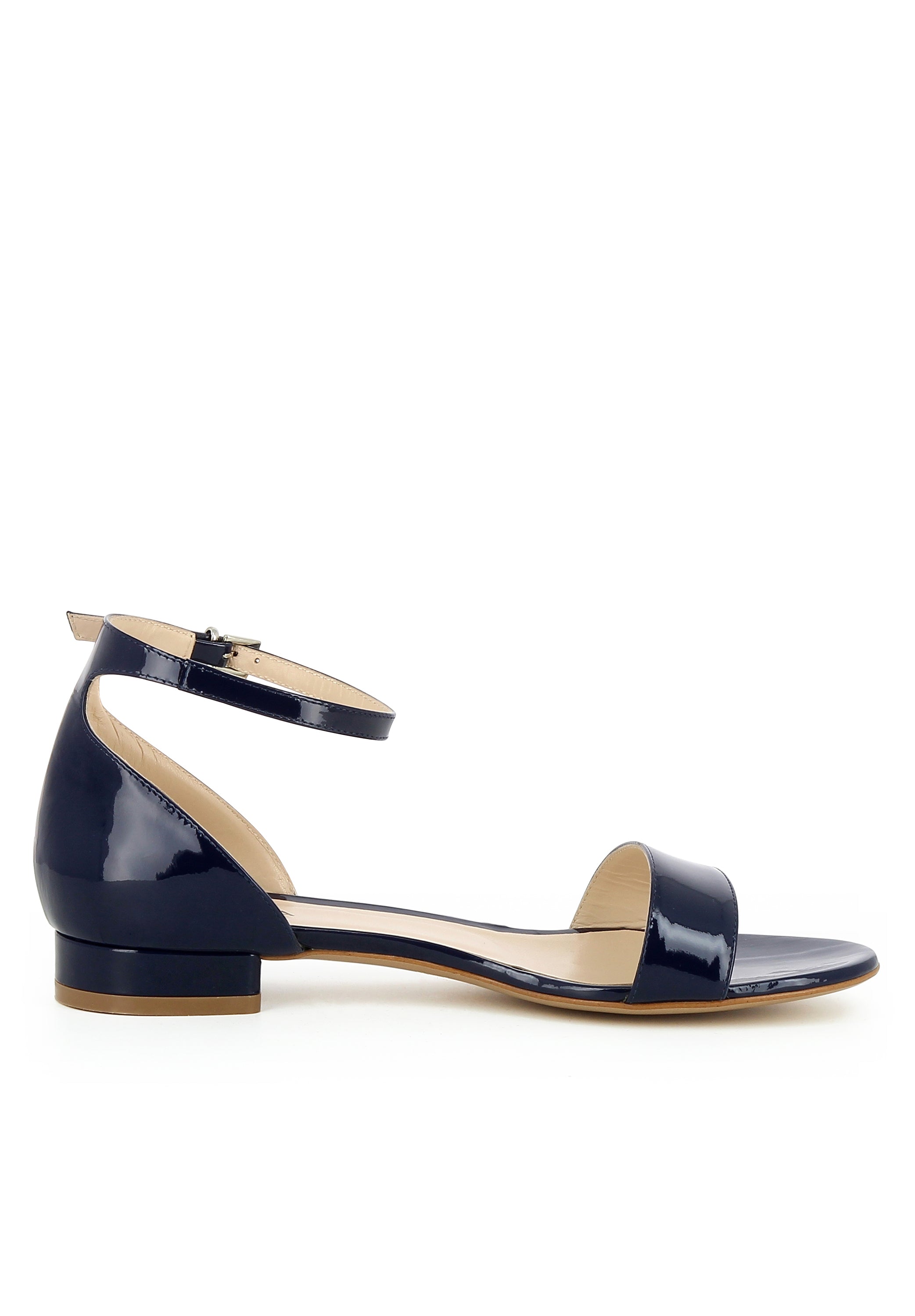 SALVINA Damen Sandale - Lackleder dunkelblau