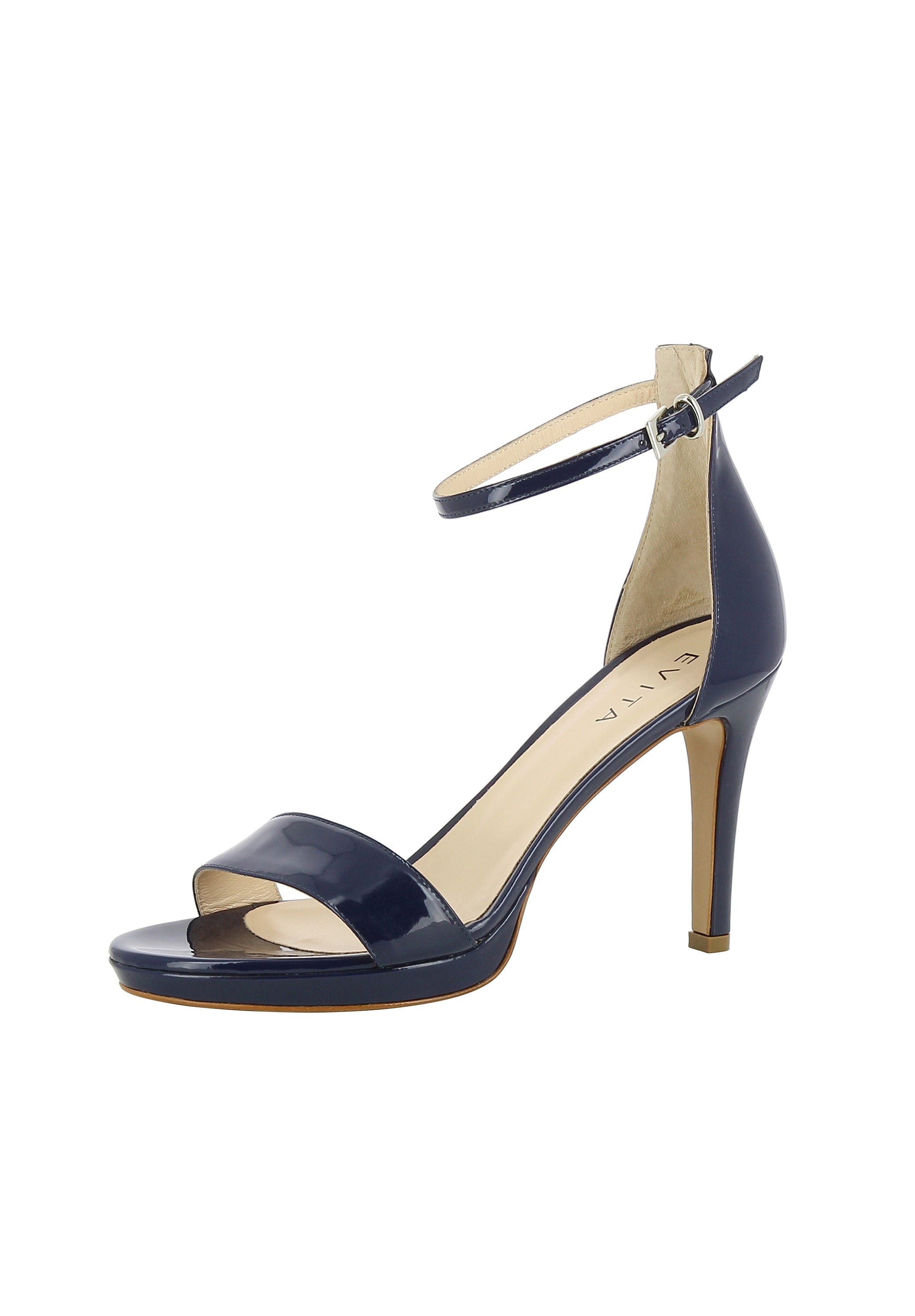CANDIDA Damen Sandalette - Lackleder dunkelblau
