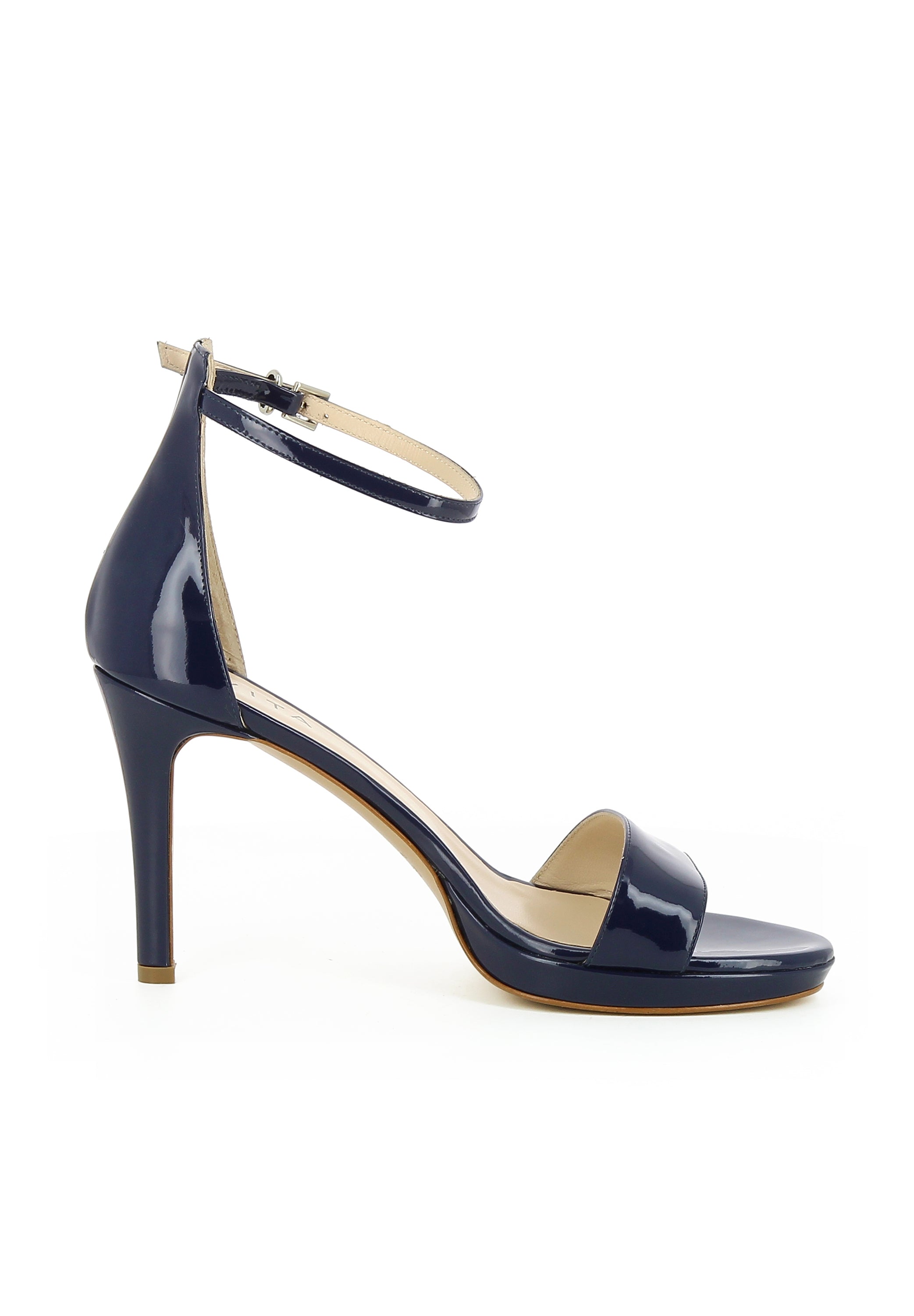 CANDIDA Damen Sandalette - Lackleder dunkelblau