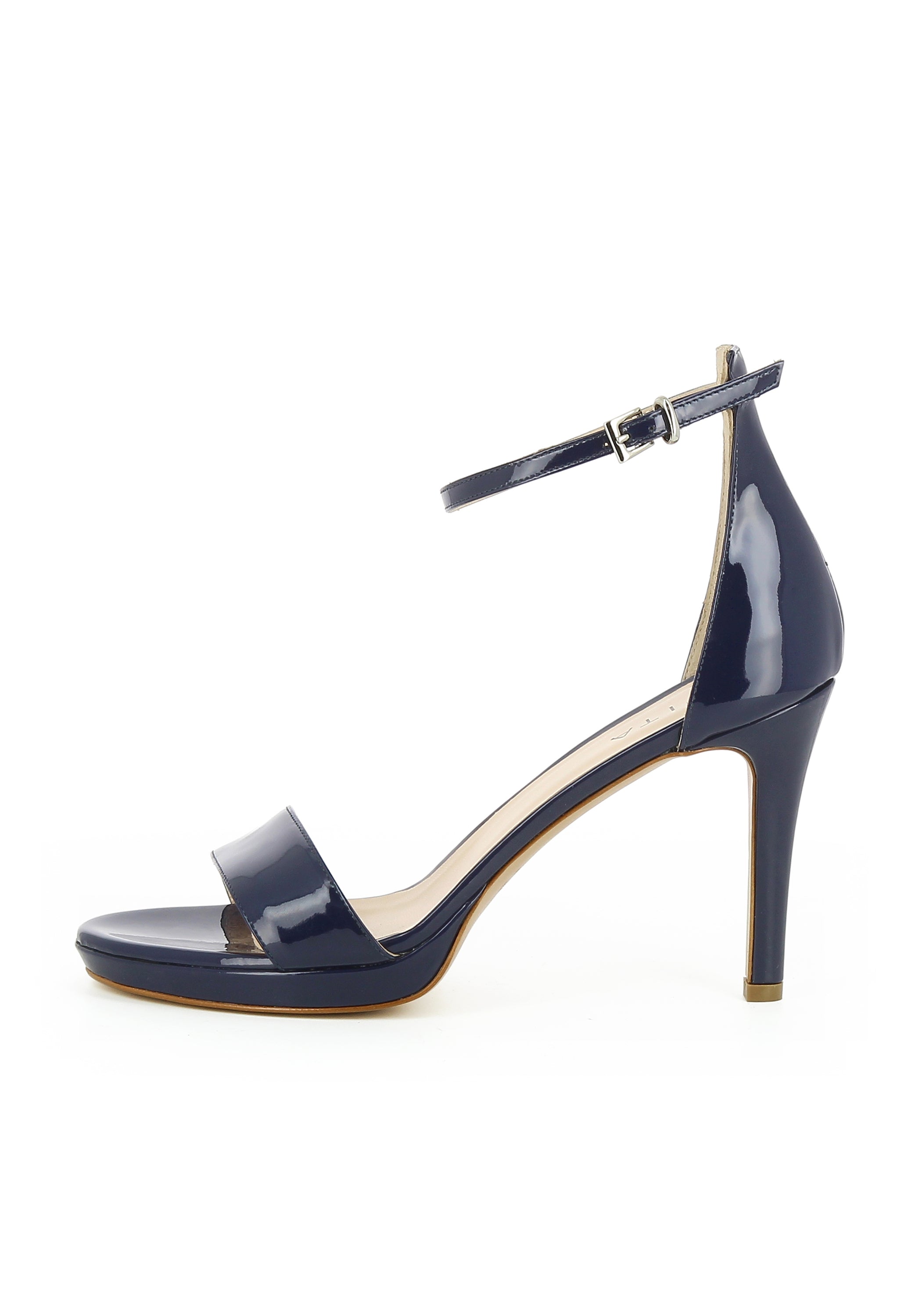 CANDIDA Damen Sandalette - Lackleder dunkelblau