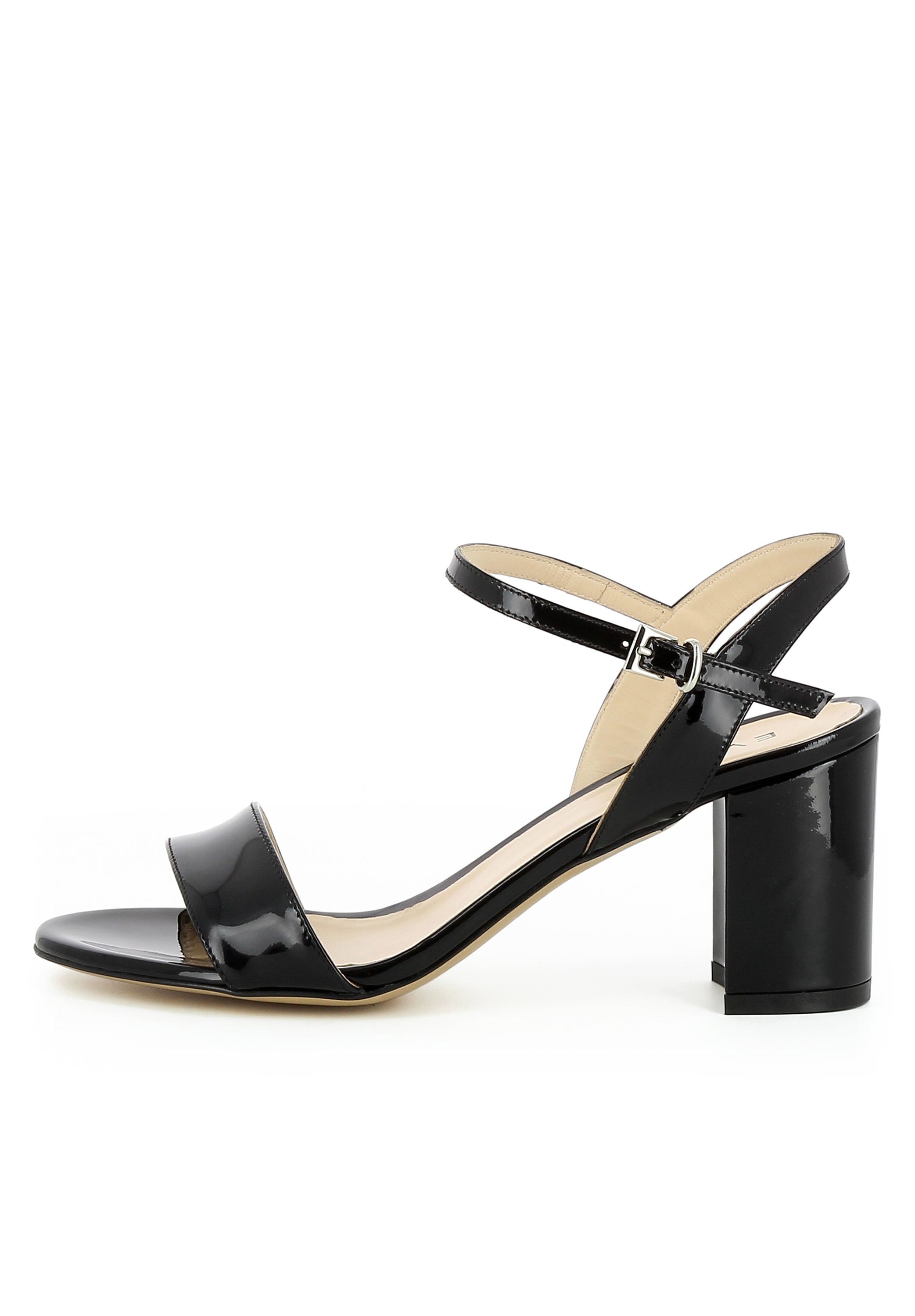 AMBRA Damen Sandalette - Lackleder schwarz