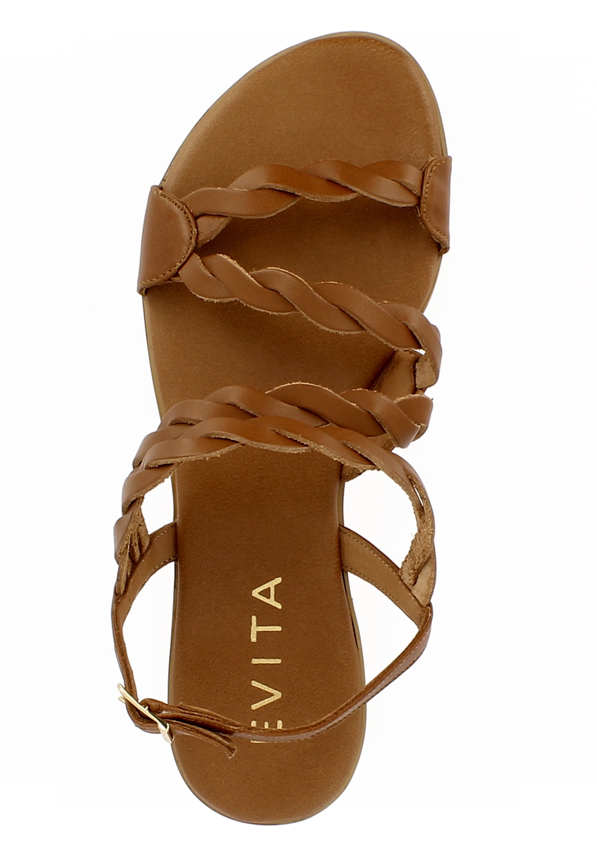 OLIMPIA Damen Sandale - Glattleder cognac