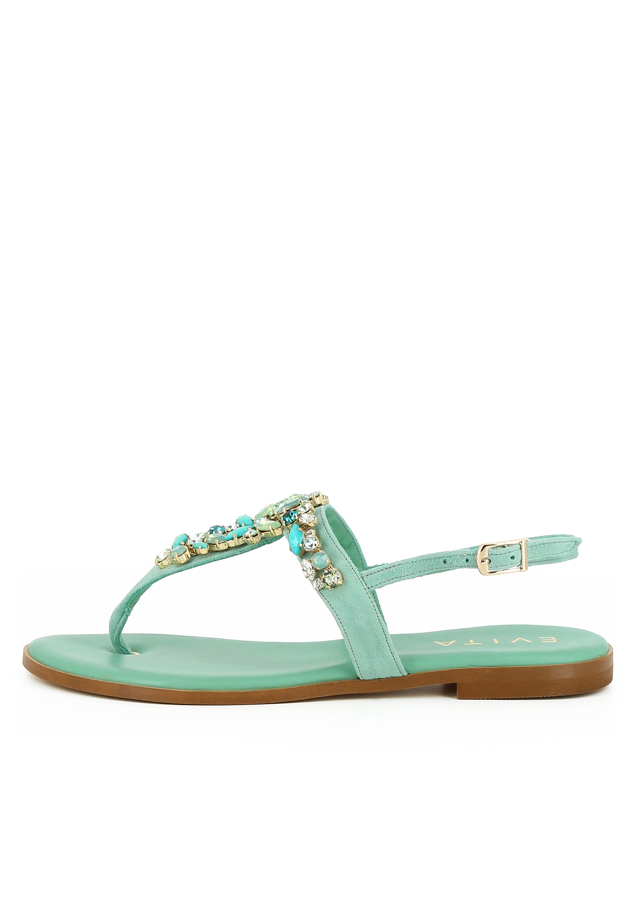 OLIMPIA Damen Sandale - Rauleder mint