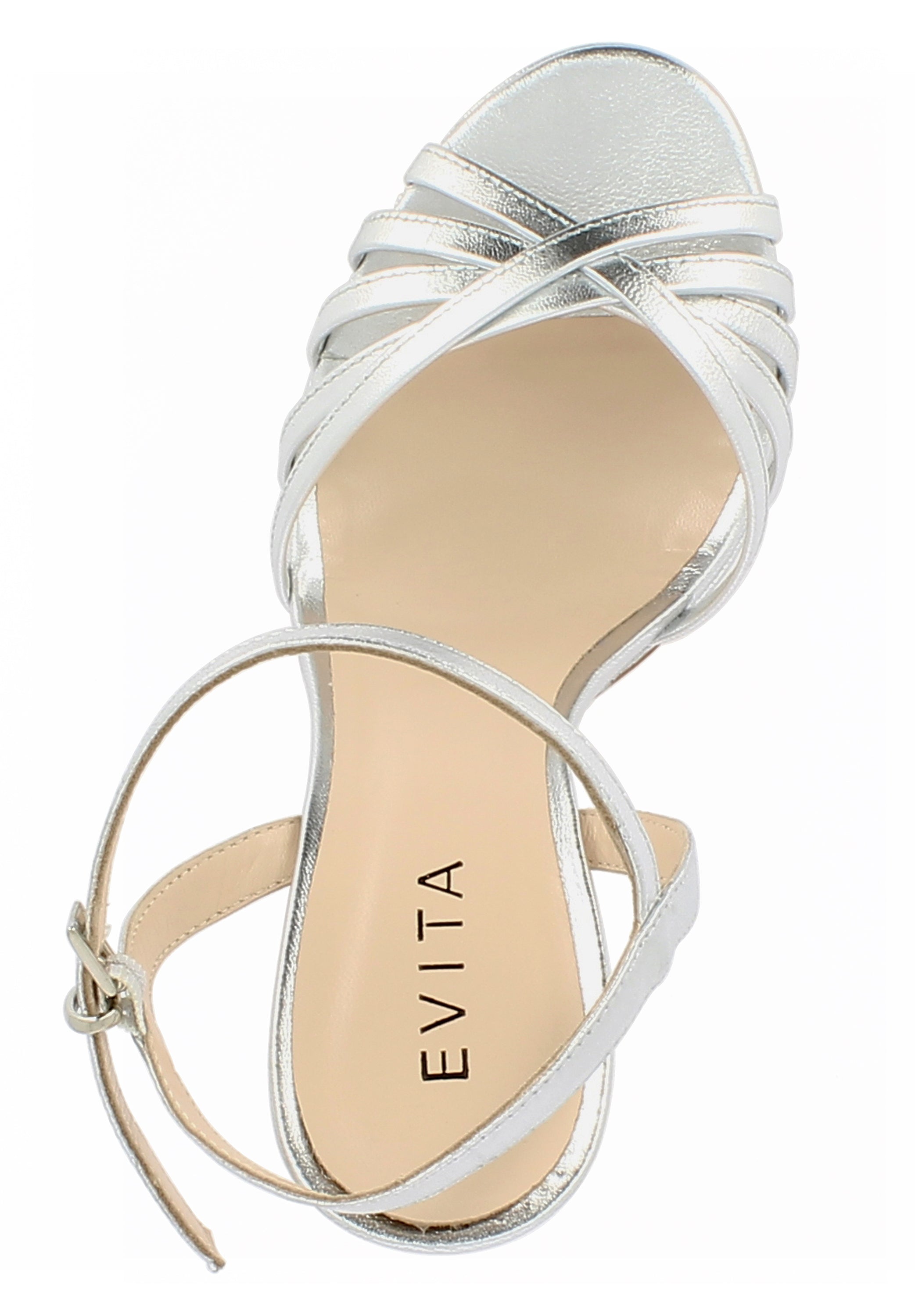 EVA Damen Sandalette - Glattleder silber