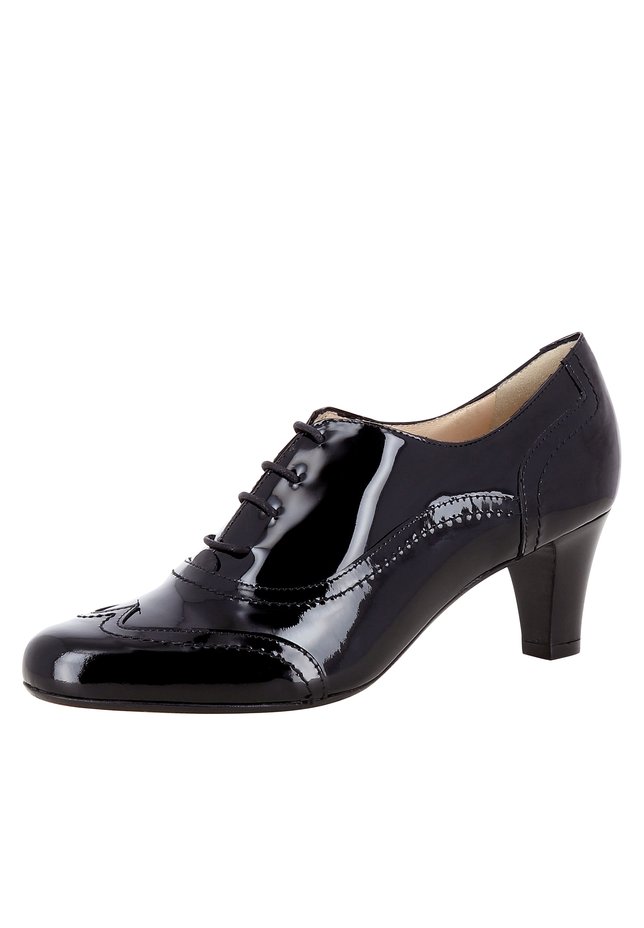 GIUSY Damen Schnürpumps - Lackleder schwarz