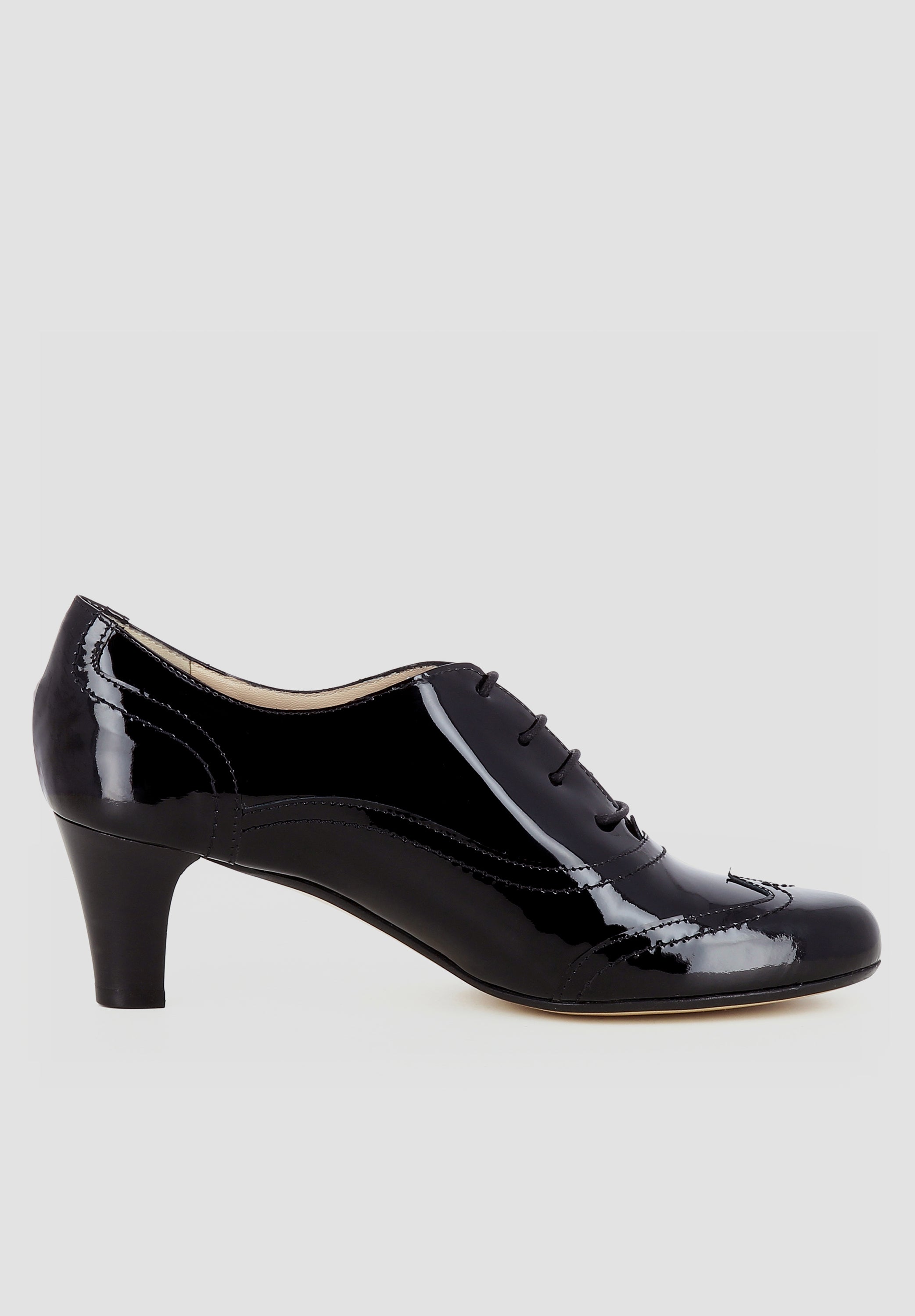 GIUSY Damen Schnürpumps - Lackleder schwarz