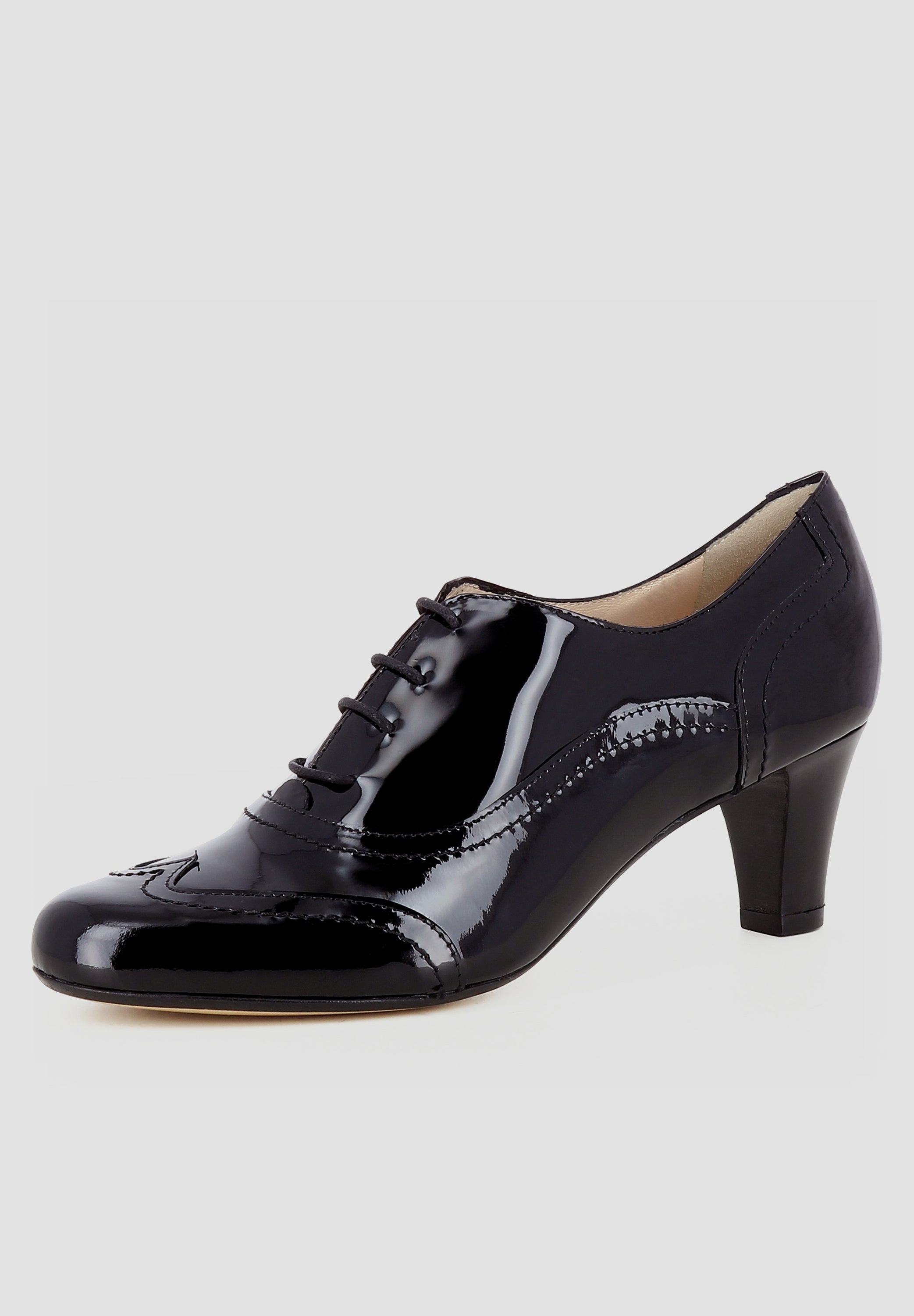 GIUSY Damen Schnürpumps - Lackleder schwarz