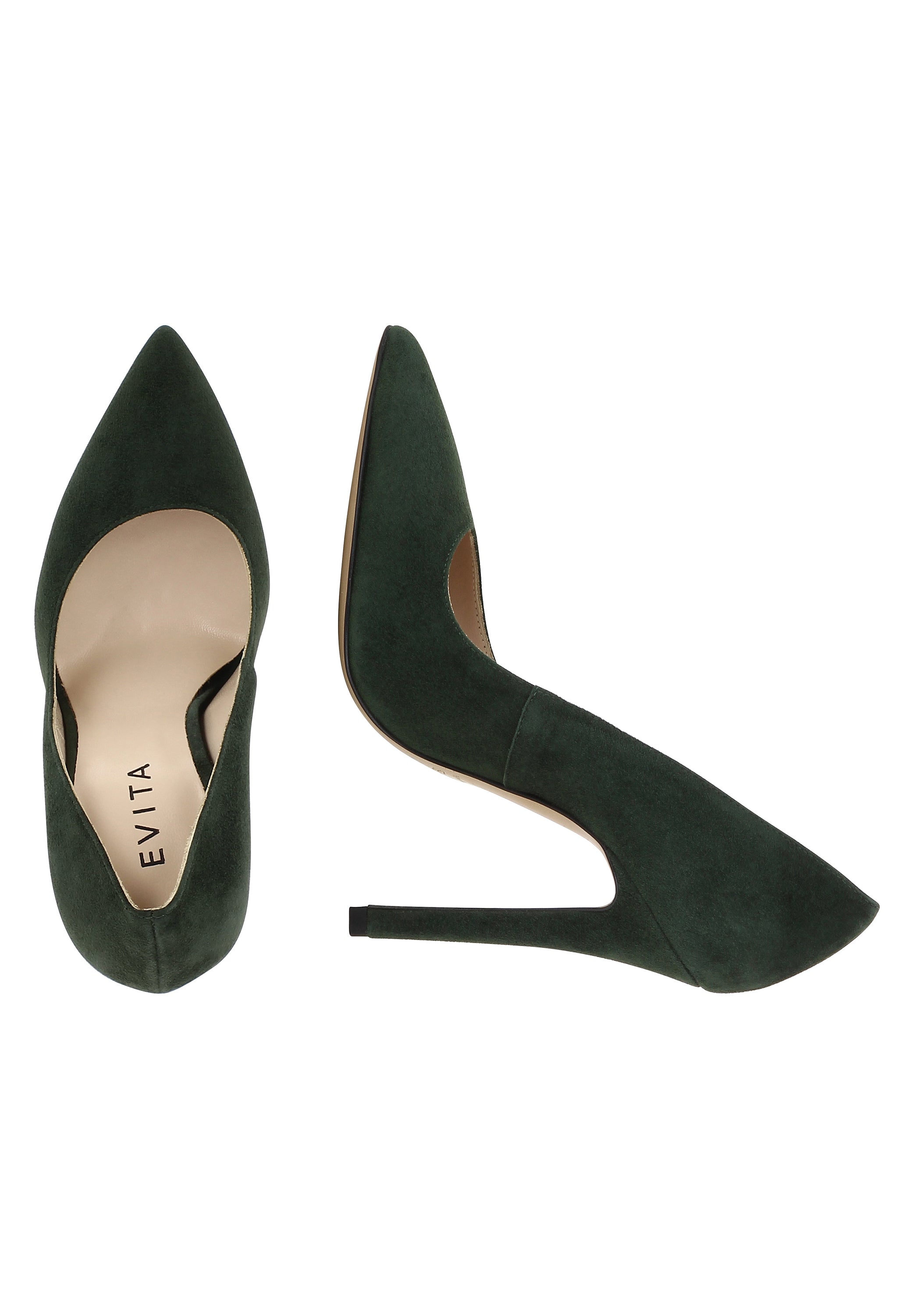 LISA Damen Pumps - Glattleder dunkelgrün