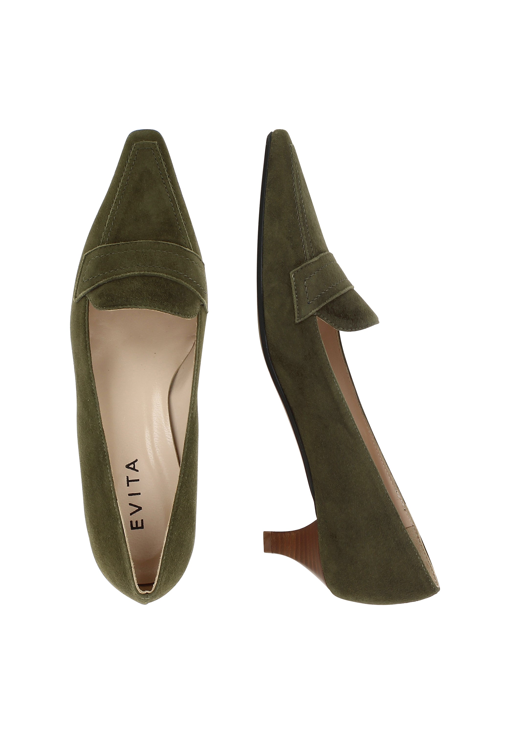 LIA Damen Pumps - Glattleder khaki