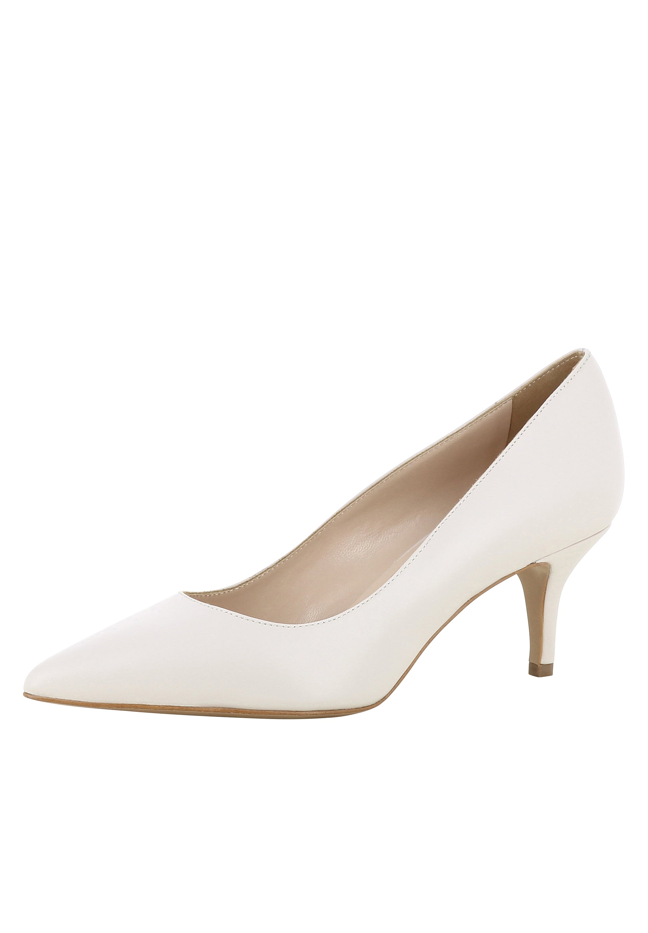 GIULIA Damen Pumps - Glattleder cremeweiß