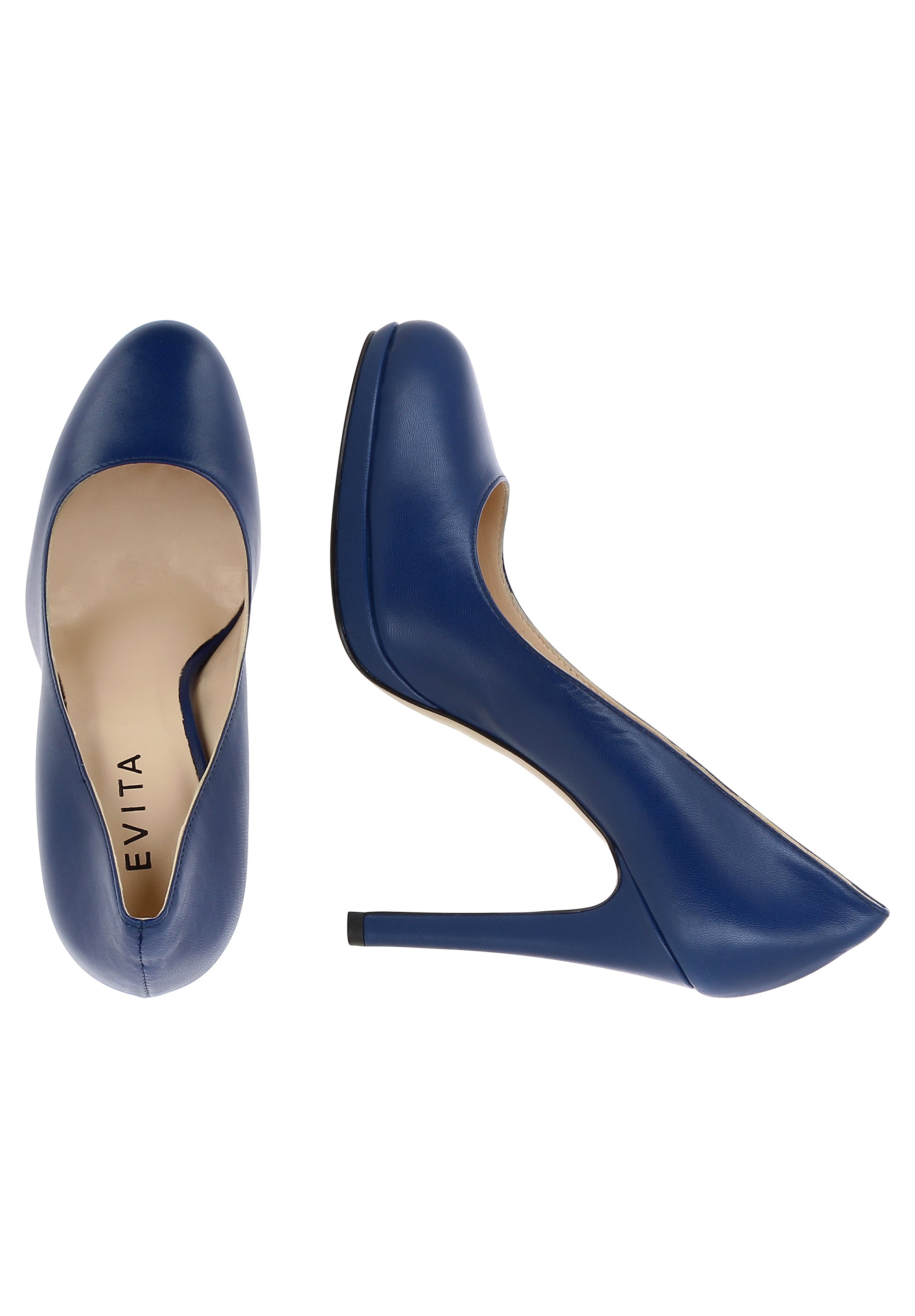 CRISTINA Damen Pumps - Glattleder blau