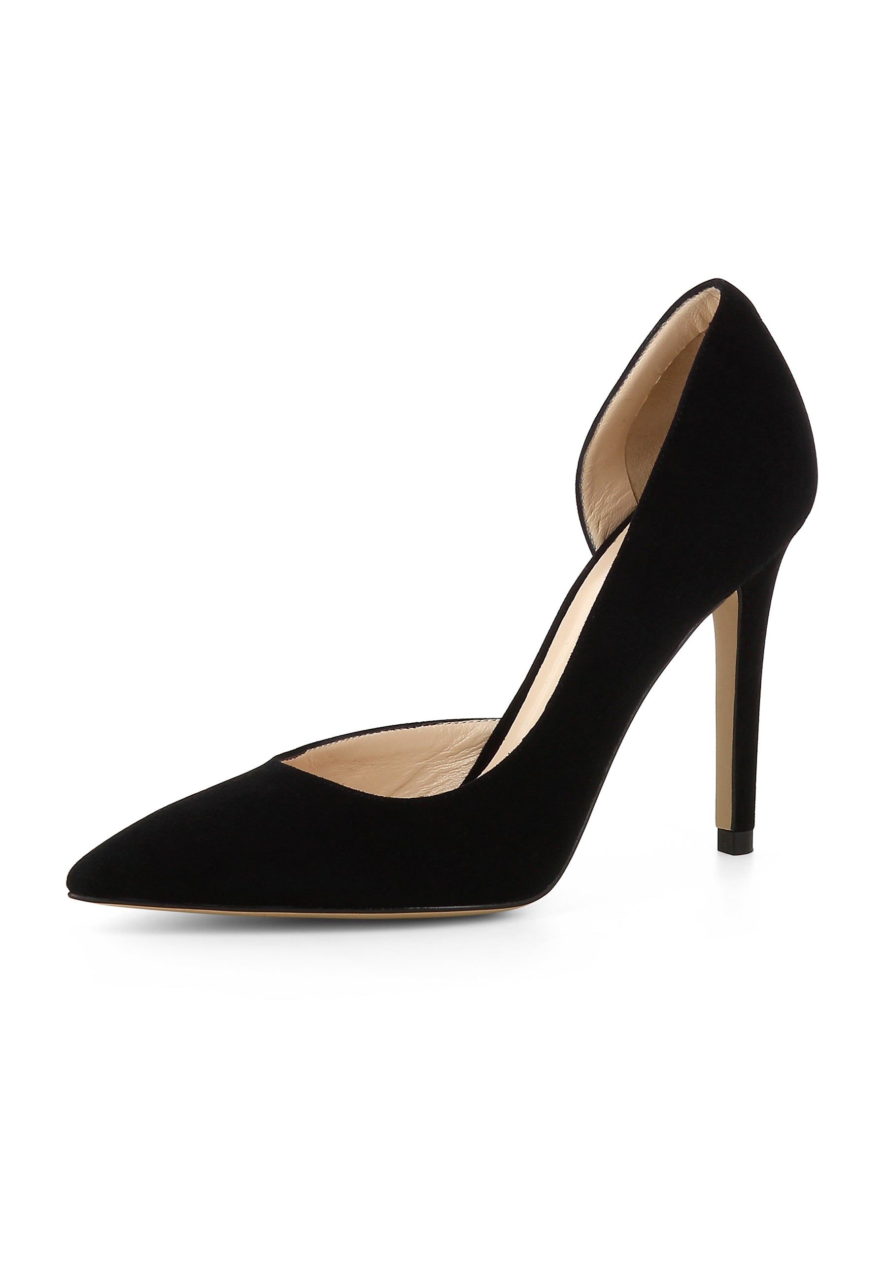 ALINA Damen Pumps Halboffen - Rauleder schwarz