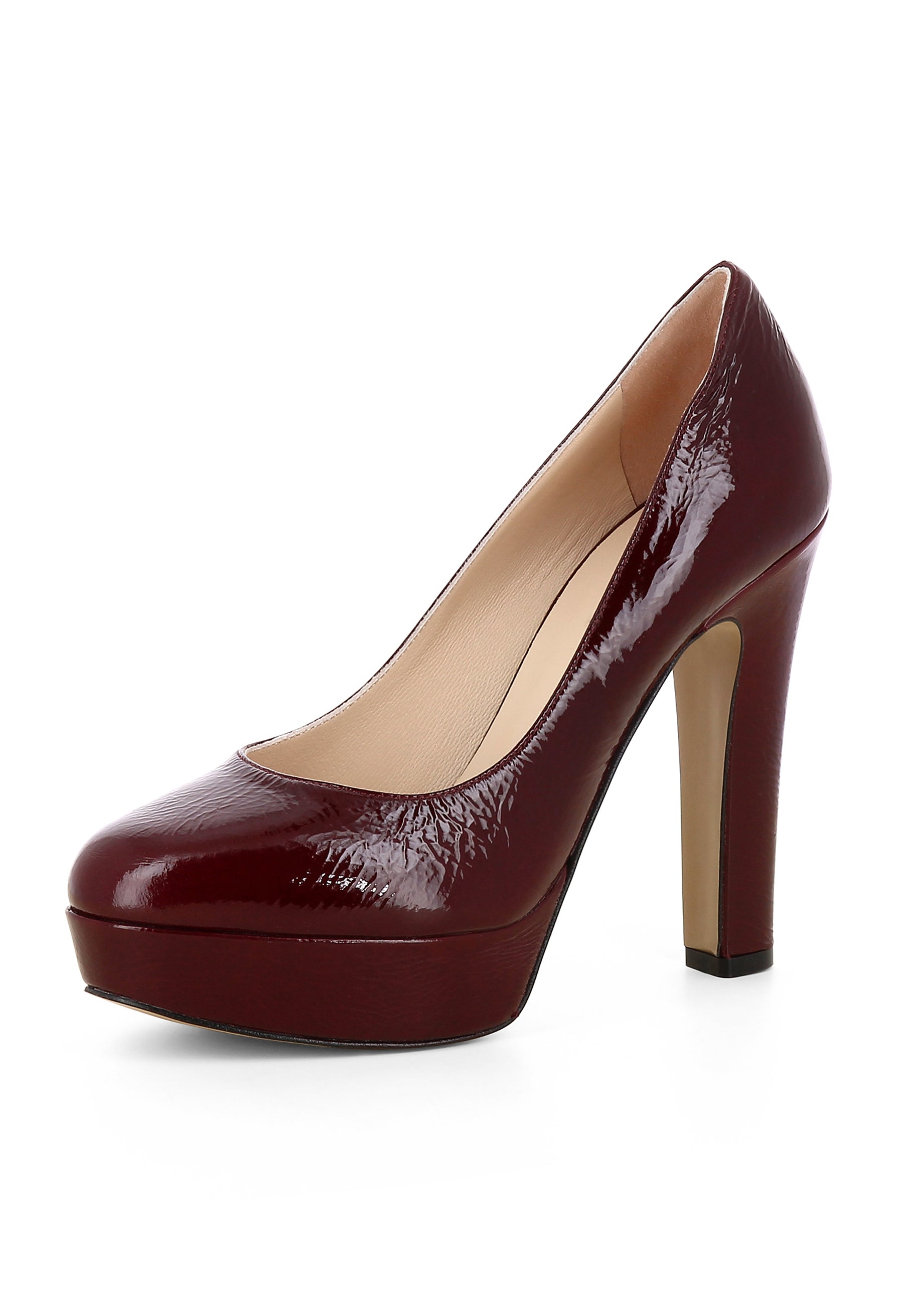 RICCARDA Damen Pumps - Lackleder Mit Prägung bordeaux