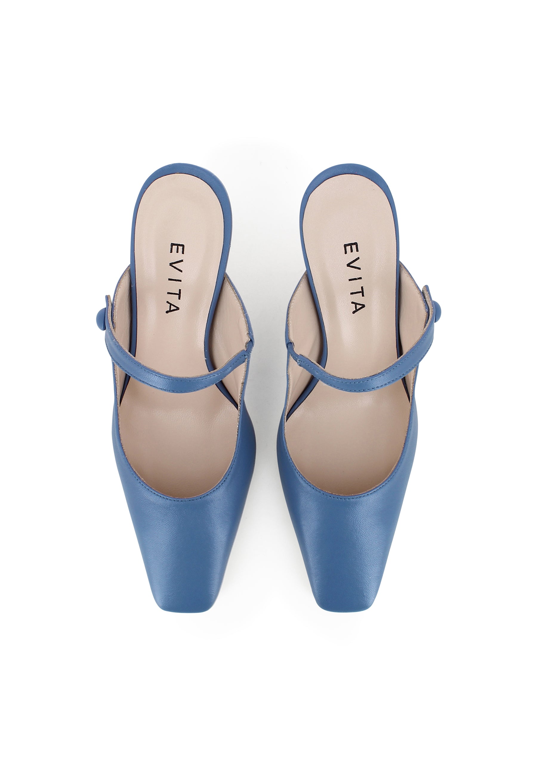 CARMELA Damen Pantolette - Glattleder blau