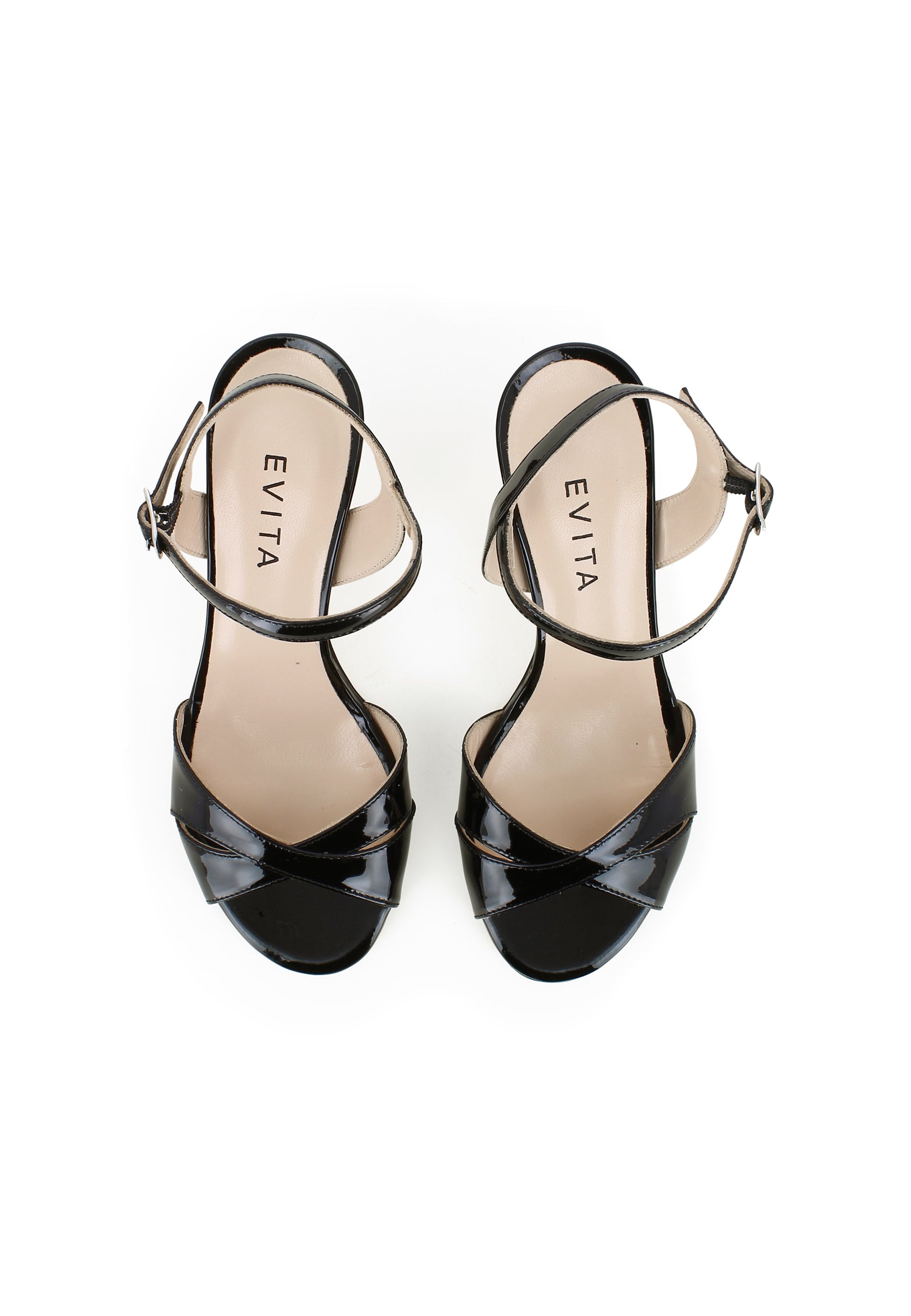 VERONICA Damen Sandalette - Lackleder schwarz