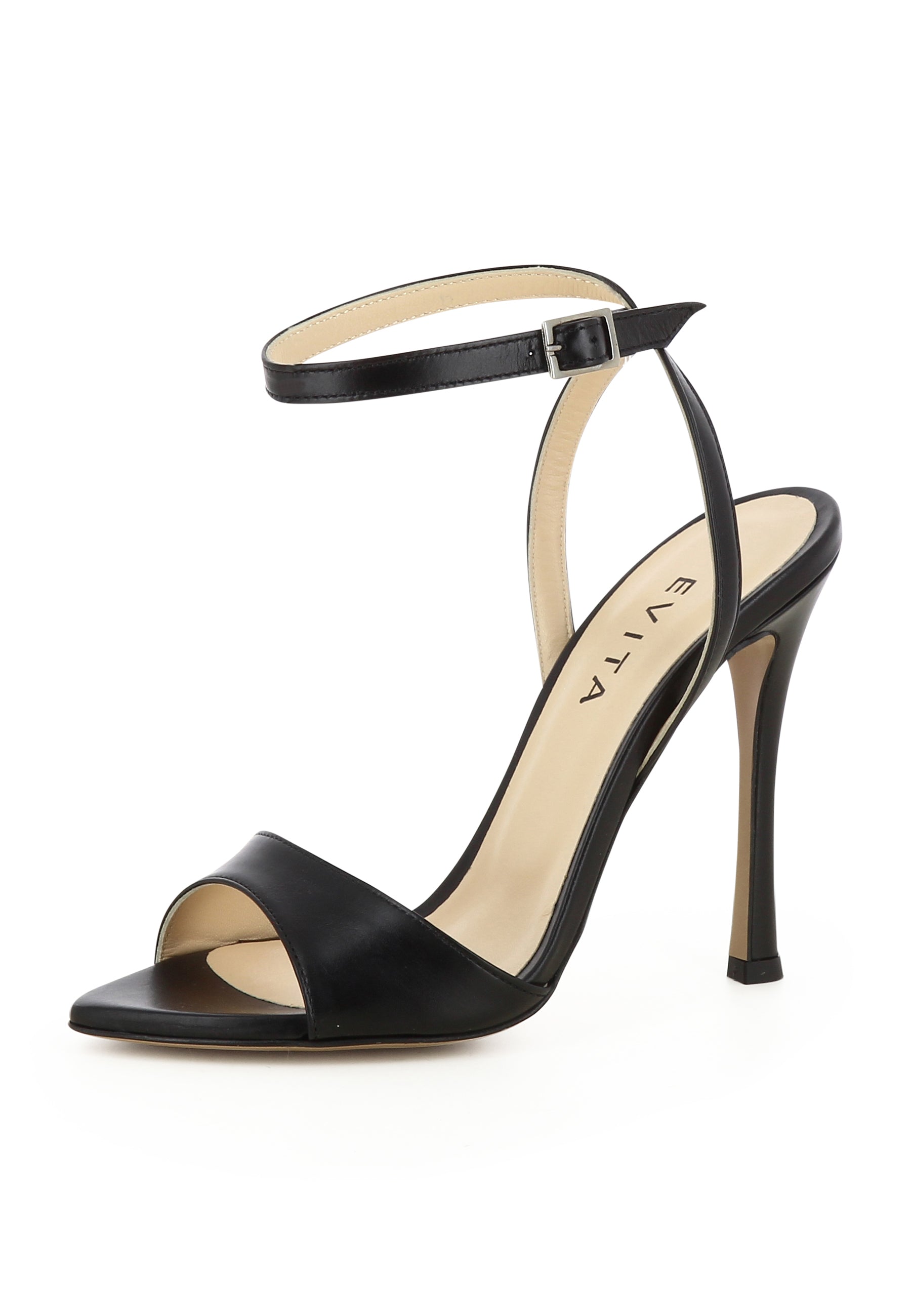MONICA Damen Sandalette - Glattleder schwarz