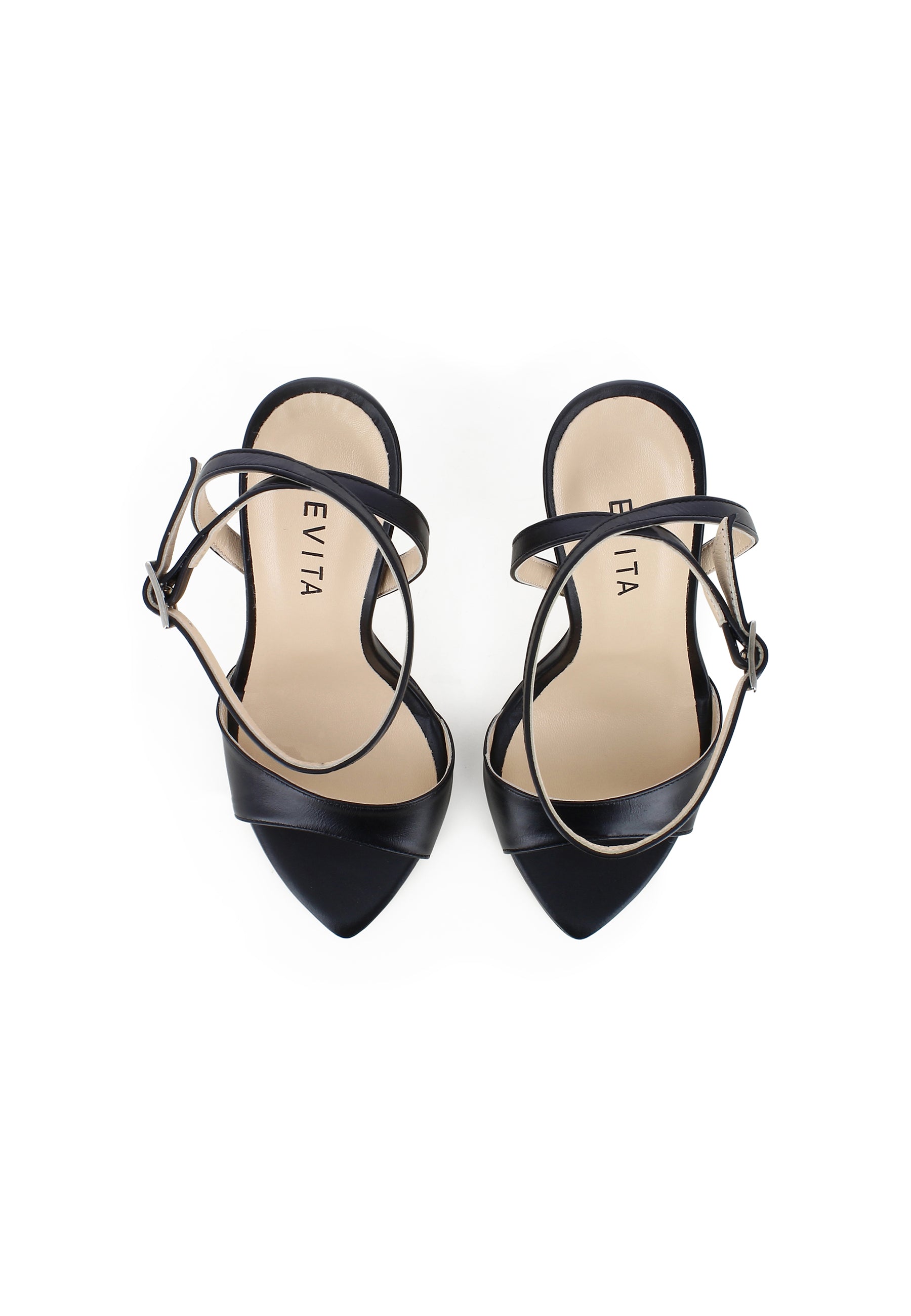 MONICA Damen Sandalette - Glattleder schwarz
