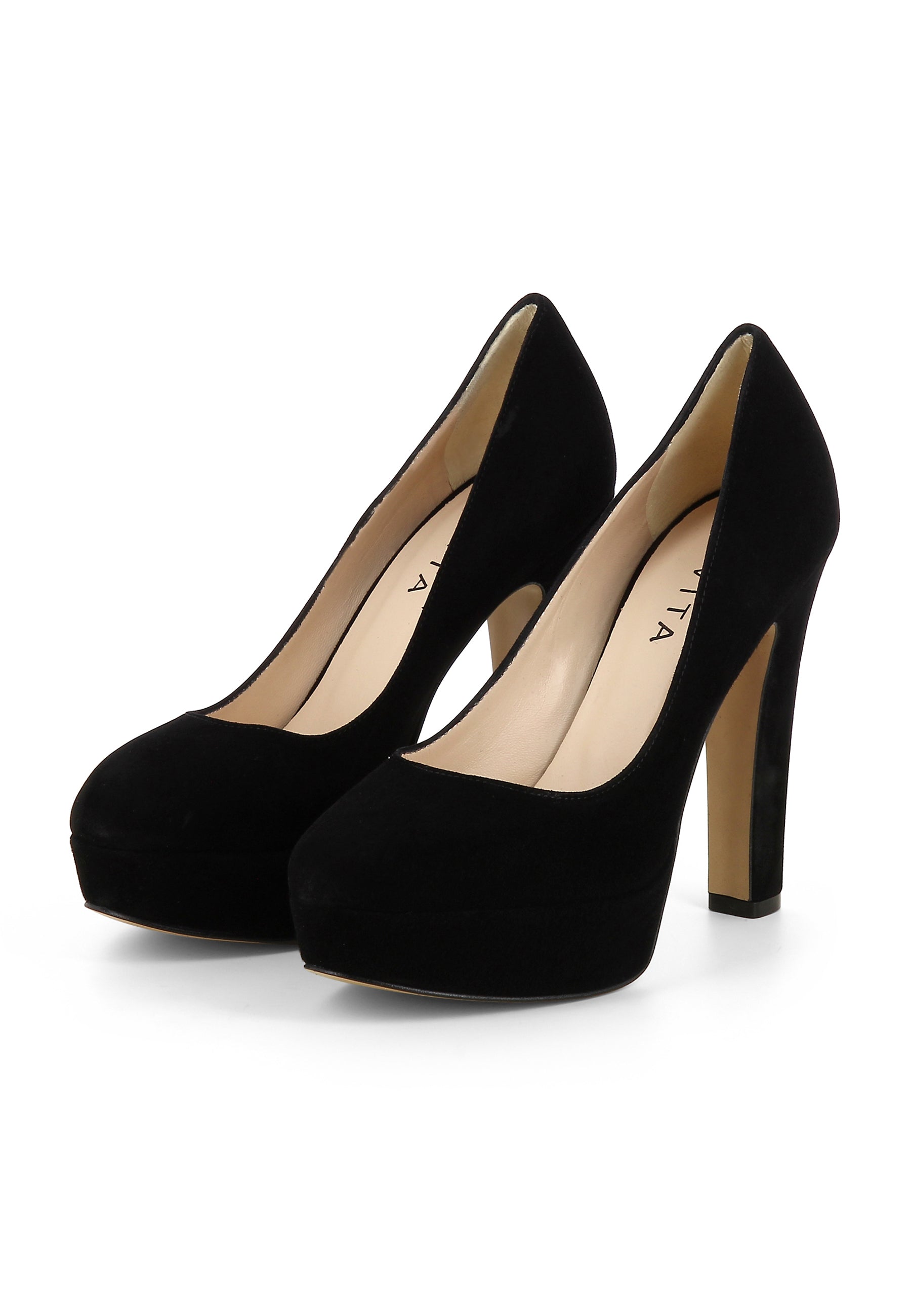 RICCARDA Damen Pumps - Rauleder schwarz