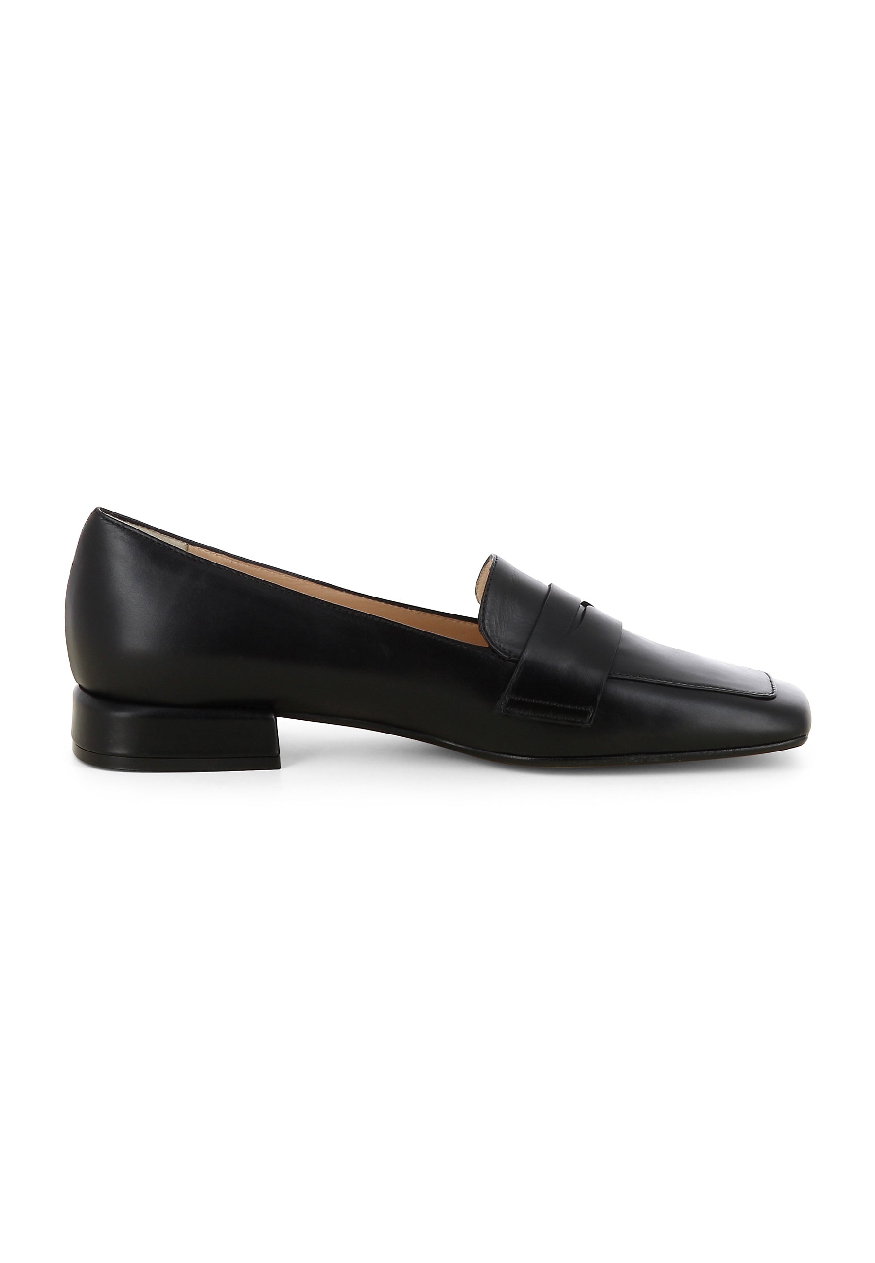 ANNA Damen Slipper - Glattleder Schwarz