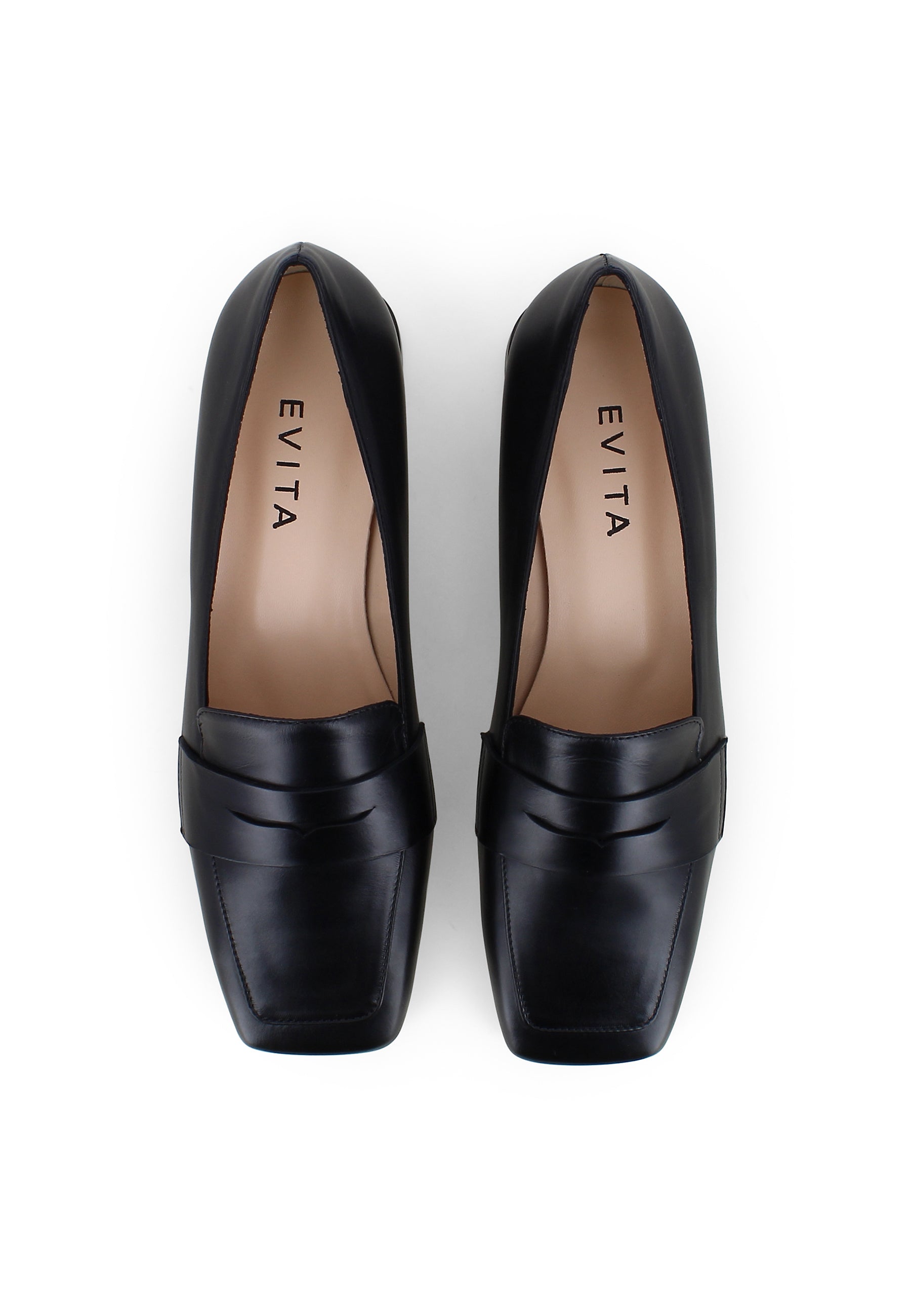 ANNA Damen Slipper - Glattleder Schwarz